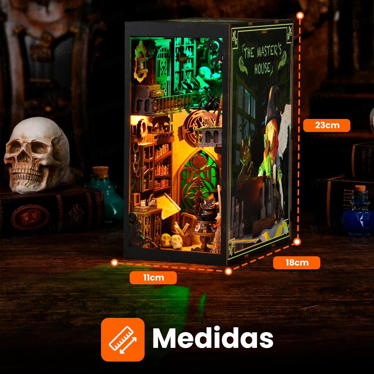 Book Nook Separador De Libros Exploración Mágica 3D Luz Led-2