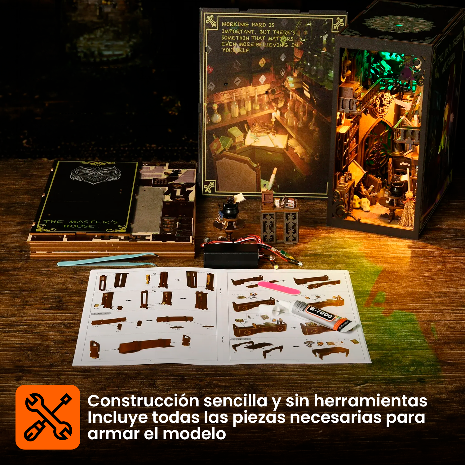 Book Nook Separador De Libros Exploración Mágica 3D Luz Led-5
