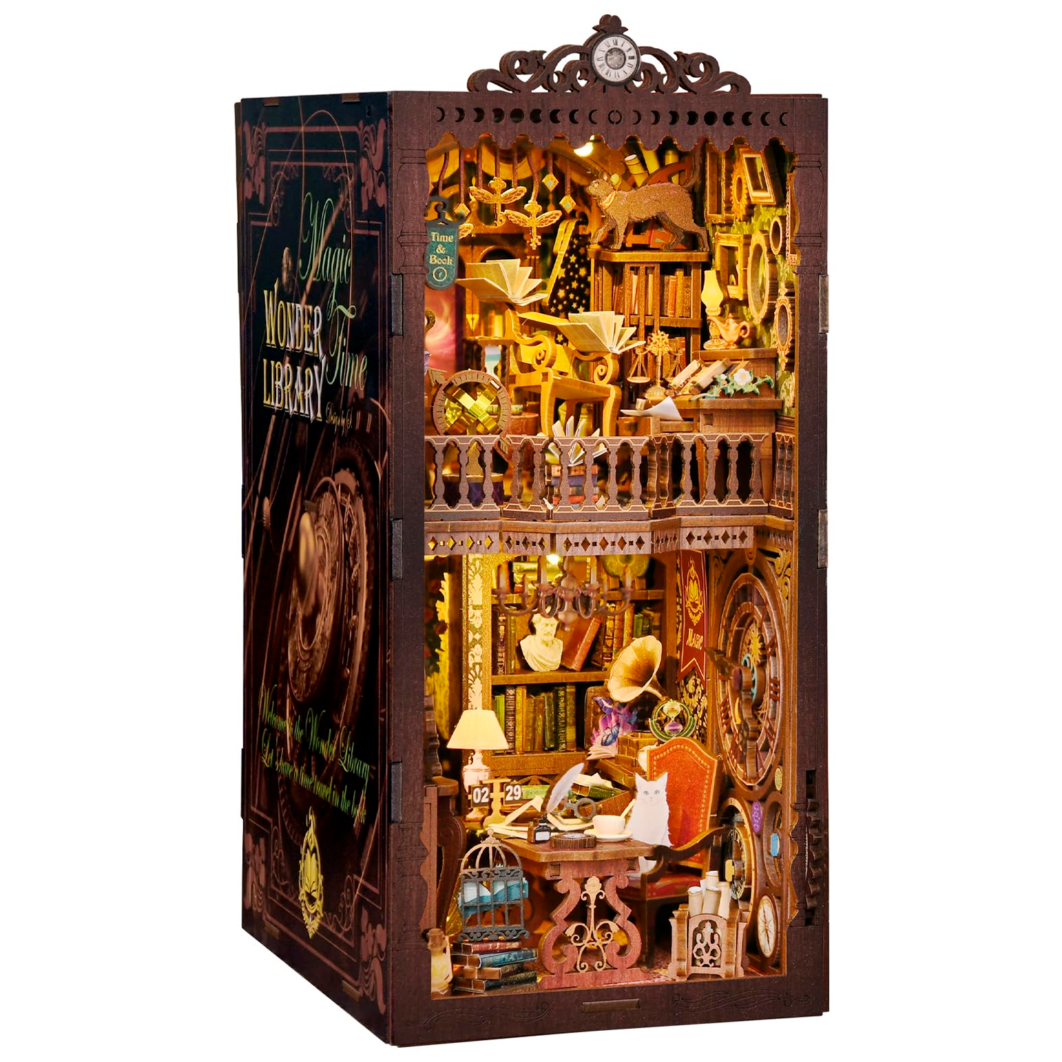 Book Nook Separador De Libros Exploración Mágica 3D Luz Led-0