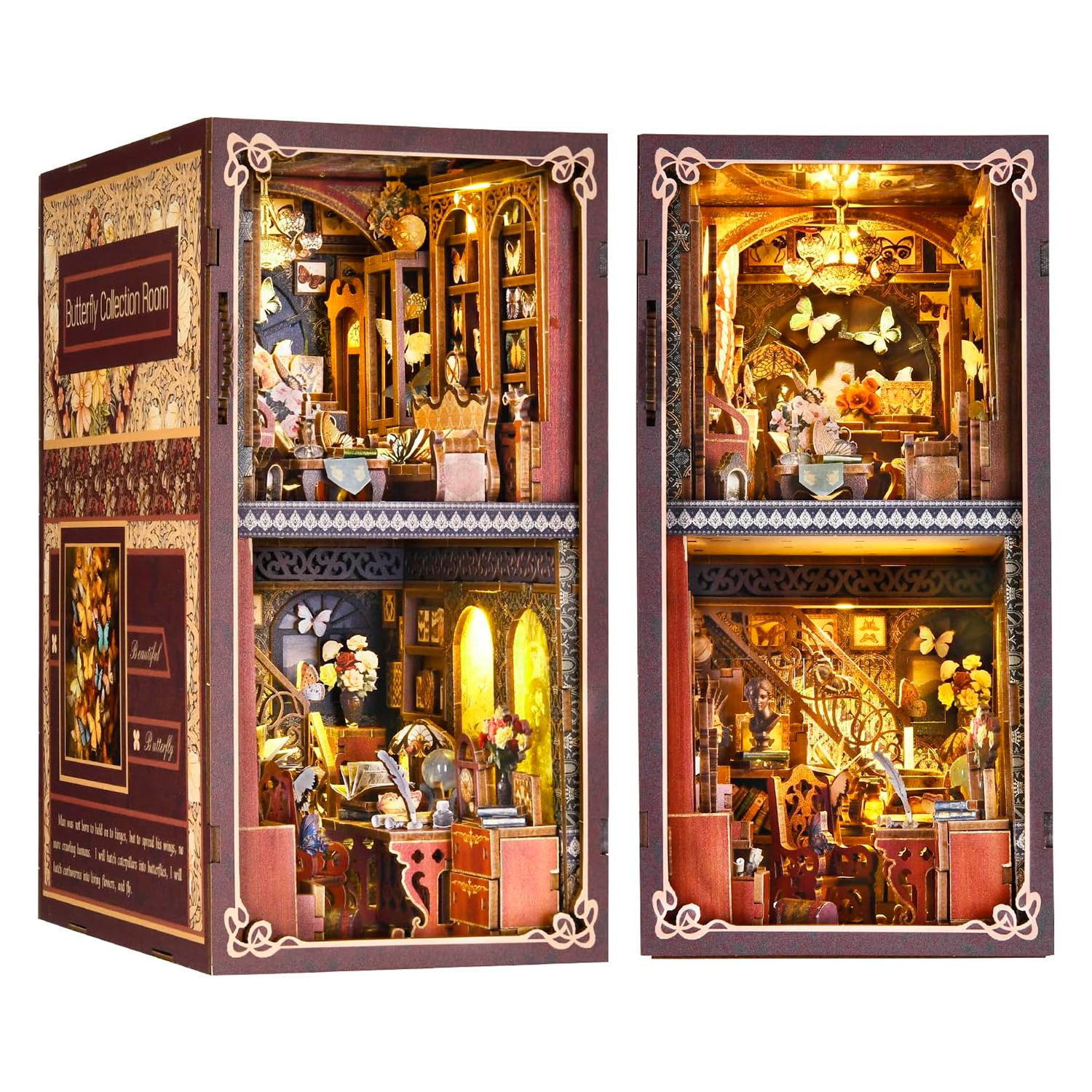 Book Nook Separador De Libros Exploración Mágica 3D Luz Led-0