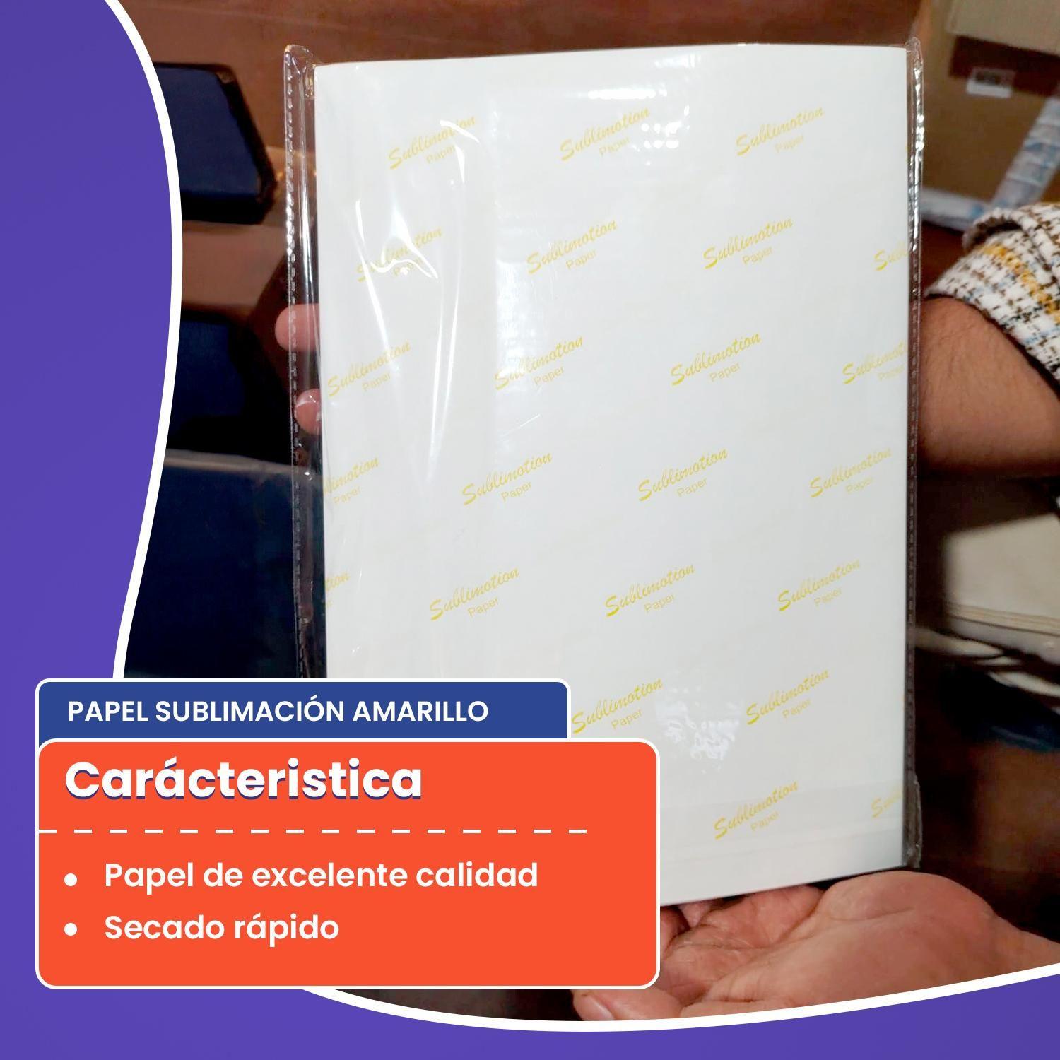 Papel Sublimación Secado Rápido Amarillo A4 100gr 100h Esn-3