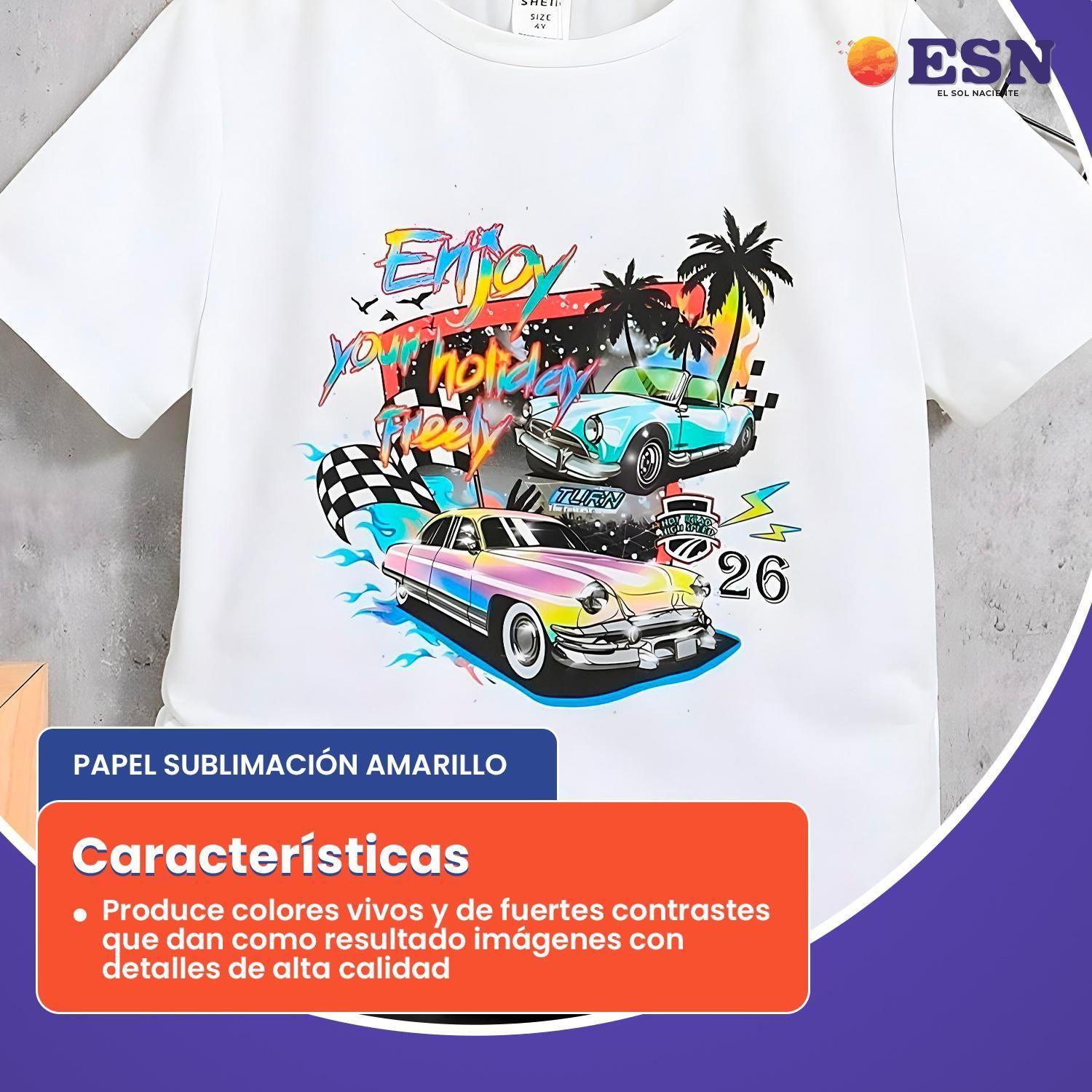 Papel Sublimación Secado Rápido Amarillo A4 100gr 100h Esn-4