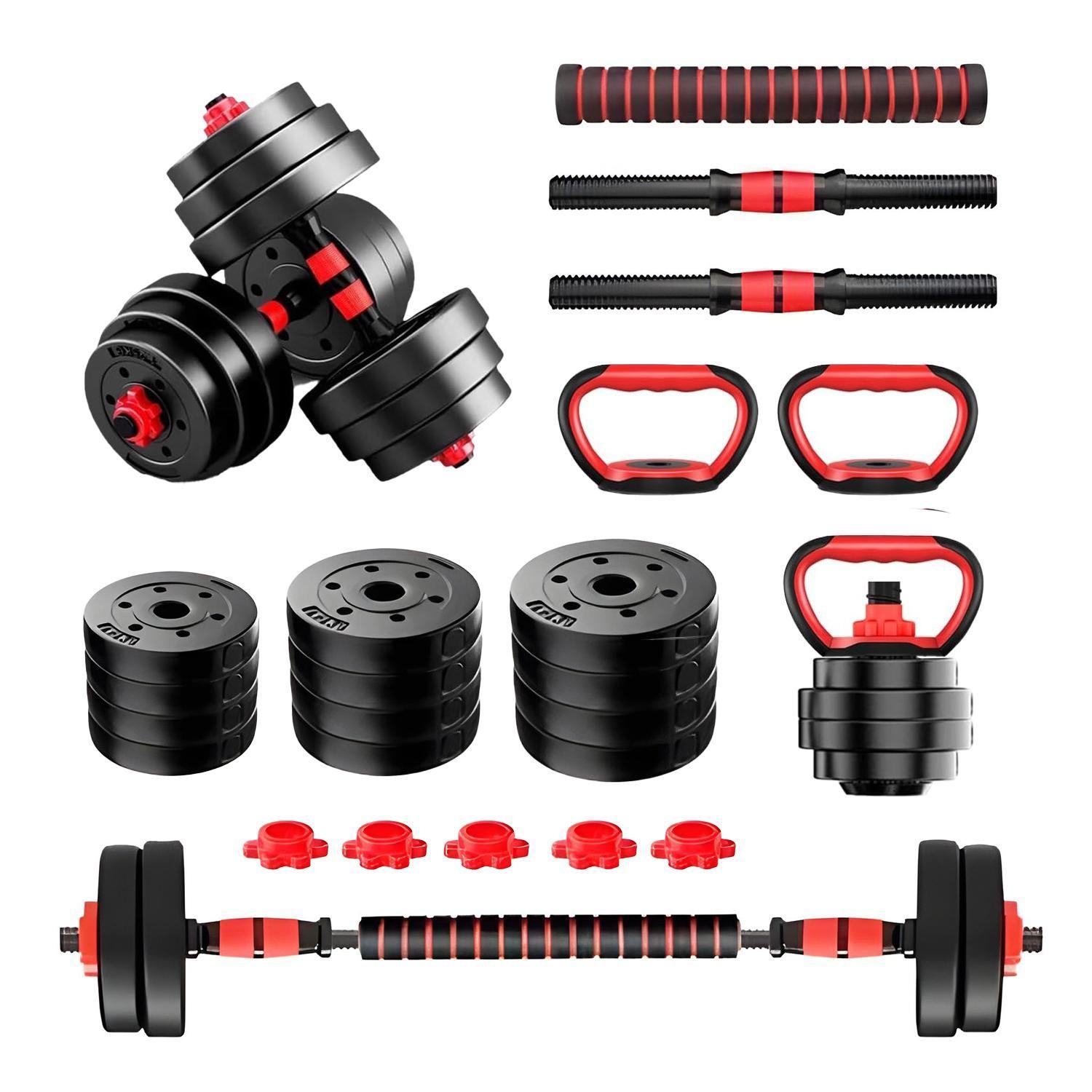 Set Mancuerna ajustable 20kl Pesa Rusa, Barra Extension Marca Okaeri-0