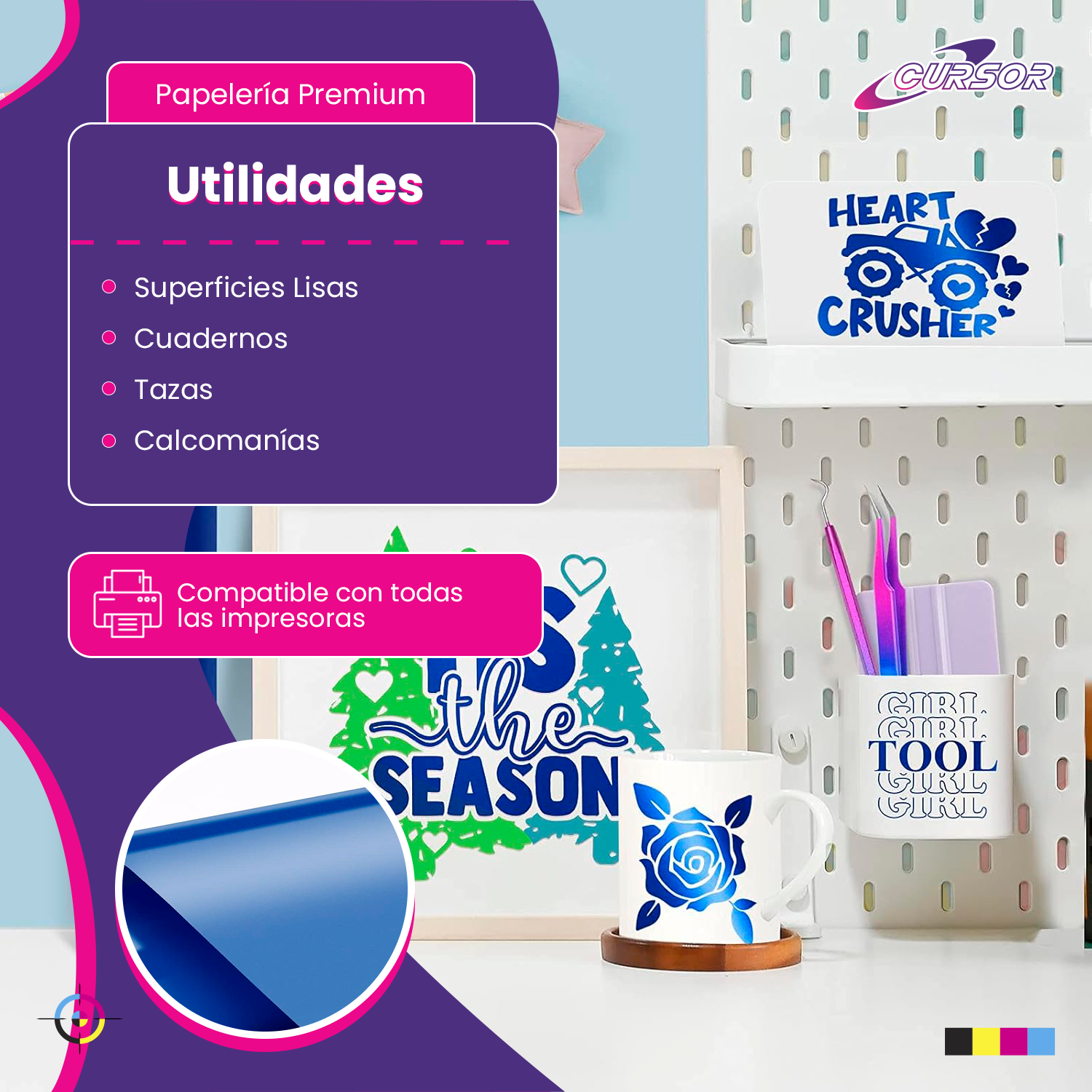 Vinilos Adhesivos De Corte Brillante Imprimible 61 Cms X Mts-2