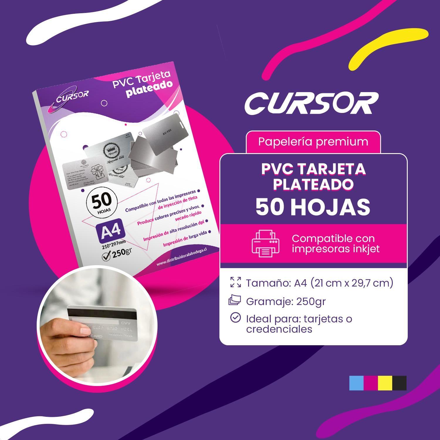 Pack 50 Lámina Para Tarjeta Credencial Pvc Platead A4 Inkjet-2