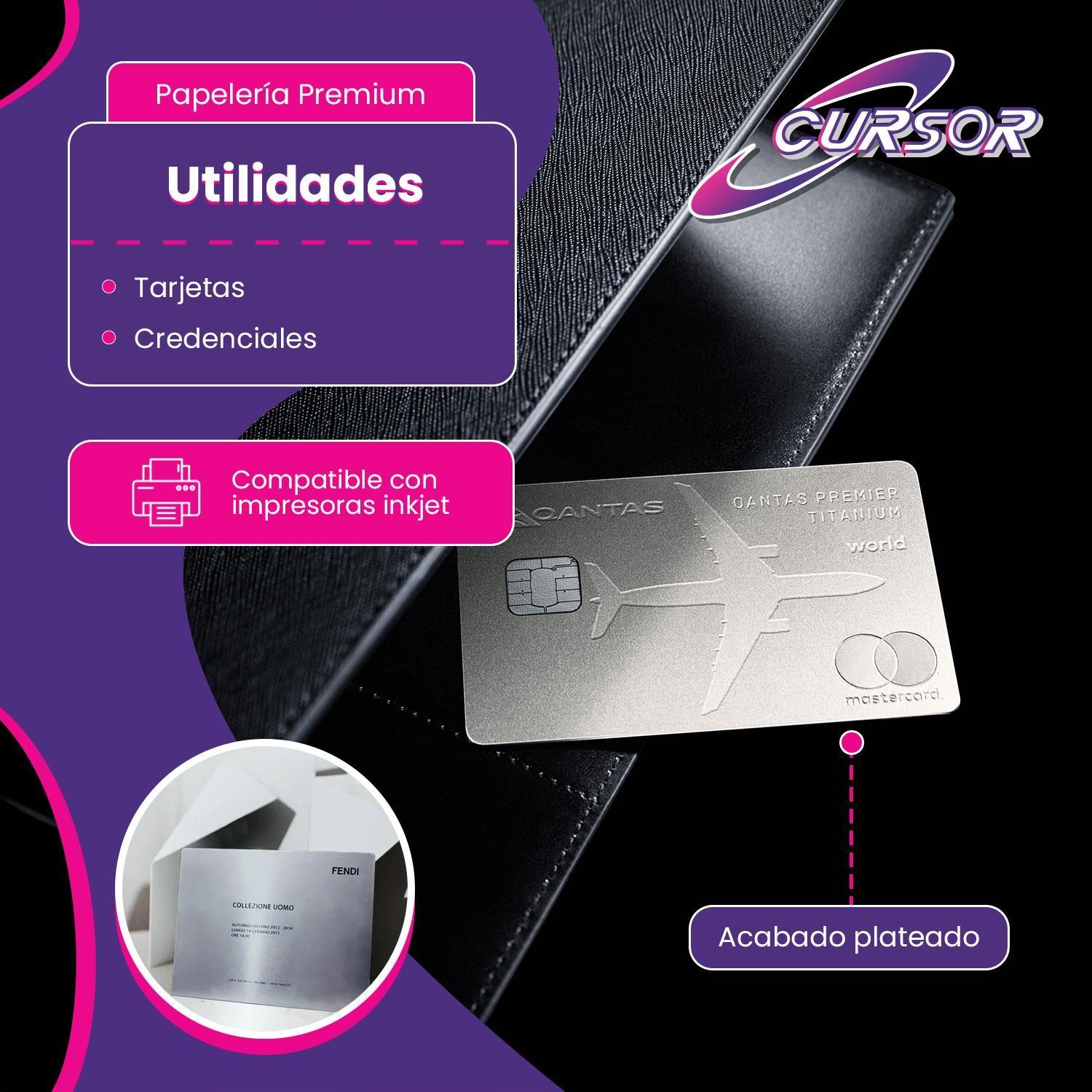 Pack 50 Lámina Para Tarjeta Credencial Pvc Platead A4 Inkjet-4