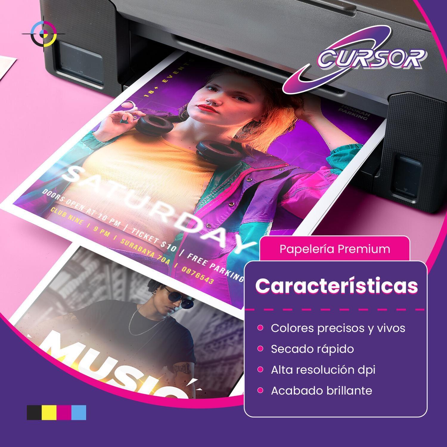 PAPEL VINILO ADHESIVO BLANCO CURSOR 30 HOJAS A4 INKJET-4