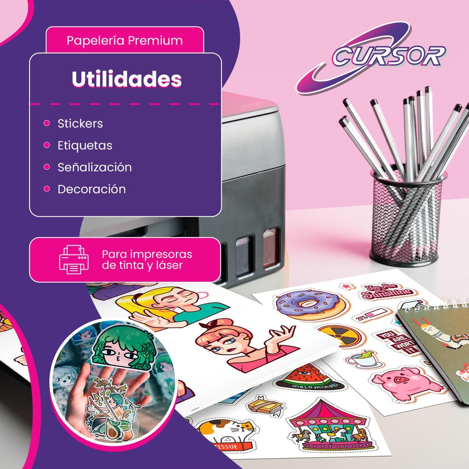 PAPEL VINILO ADHESIVO BLANCO CURSOR 30 HOJAS A4 INKJET-5