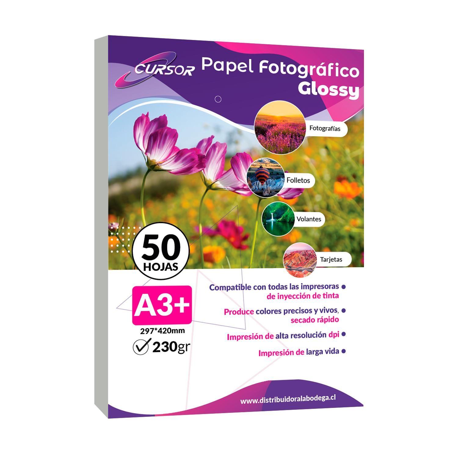 Papel Fotografico Glossy Brillante A3+ 33x48 230gr 50 Hojas-0