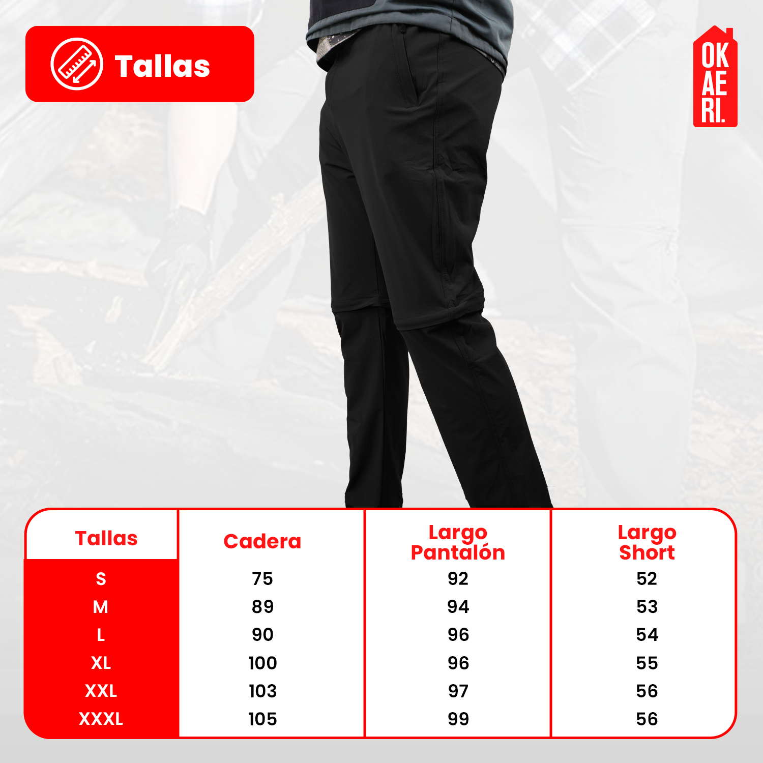 Pantalon Trekking Secado Rapido Desmontable Hombre-9