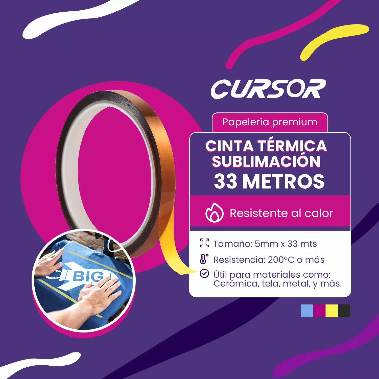 Cinta Térmica Sublimación 0.5mm X 33metros-1
