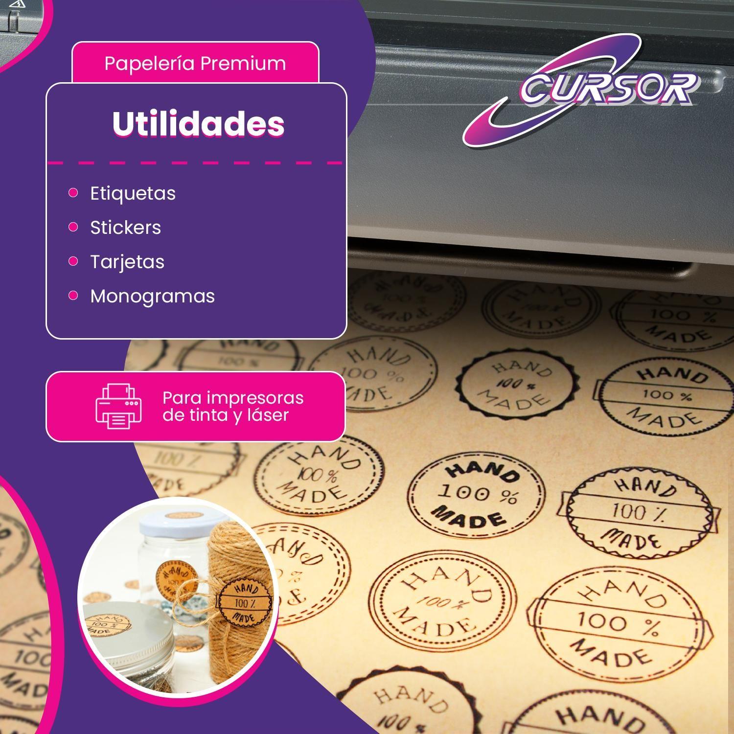 Papel Kraft Adhesivo Imprimible A4 200 Gr 50 Hojas Cursor-3