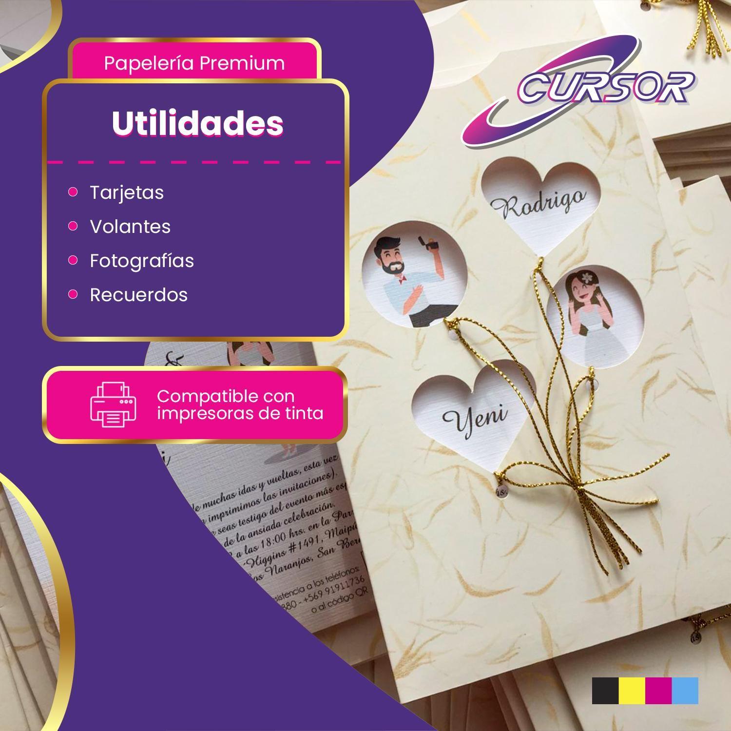 Papel Opalina Hilada 200g Blanca Oficio Cursor 100 Hojas-3