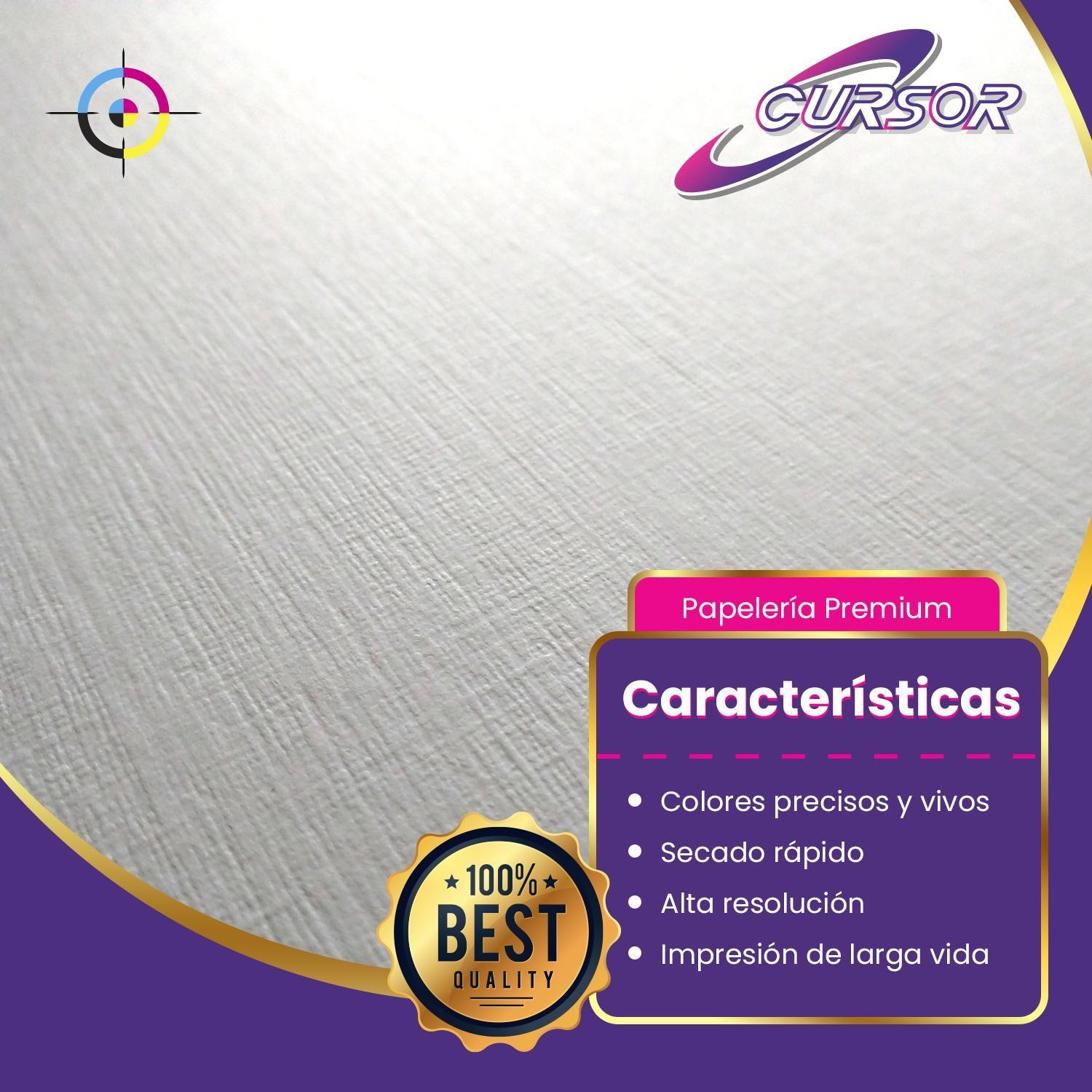 Papel Opalina Hilada 200g Blanca Oficio Cursor 100 Hojas-4