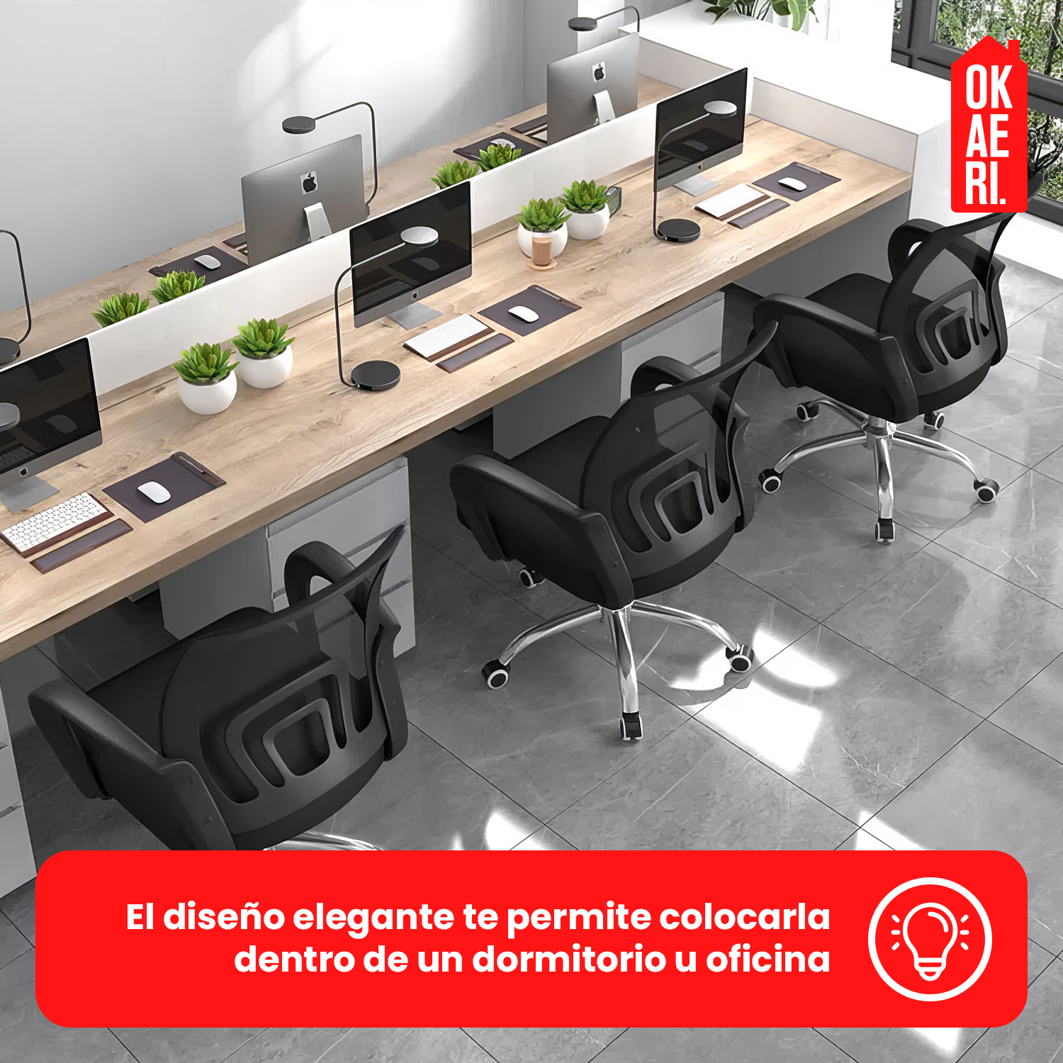 Silla De Escritorio Okaeri Negra Con Tapizado De Goma-6