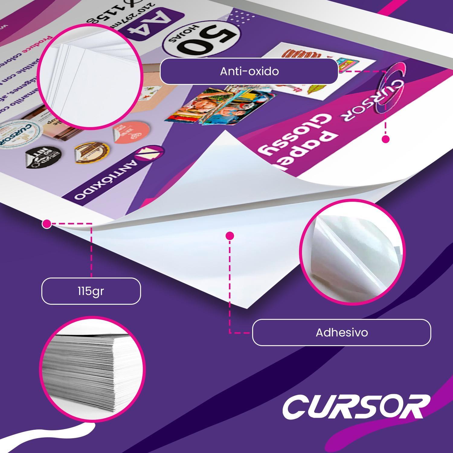 Papel Adhesivo Fotografico Antioxido Glossy A4/115g/50 Hjs-2