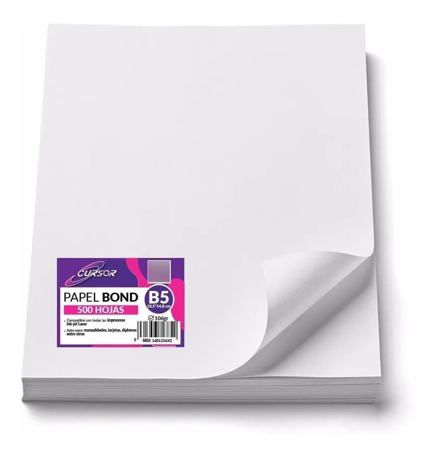 500 Hojas Papel 6 Bond Blanco B5 106gr Hojas Agenda-4