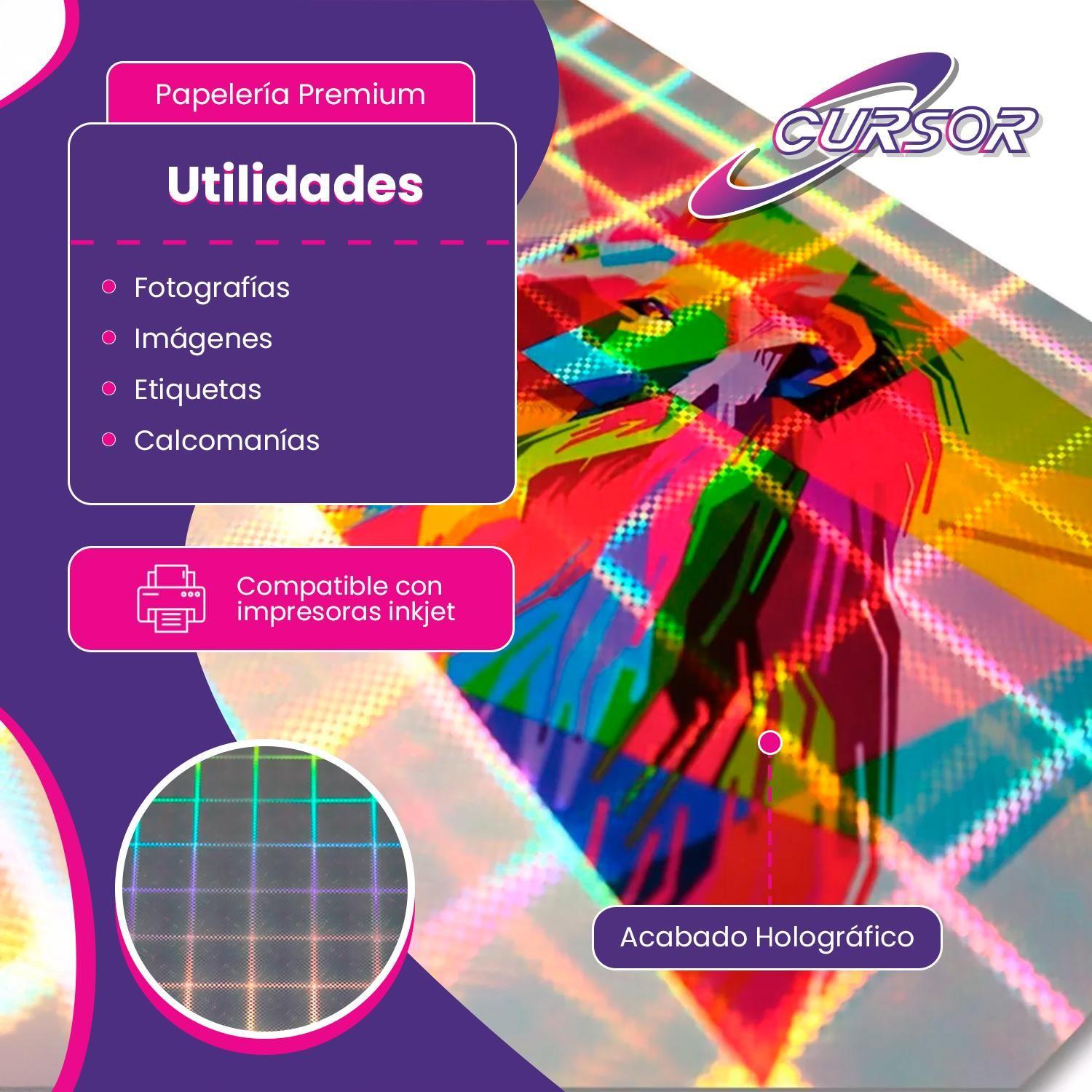 Vinilo Adhesivo Tornasol Cuadrados Agua Imprimible A4 20hjs-2