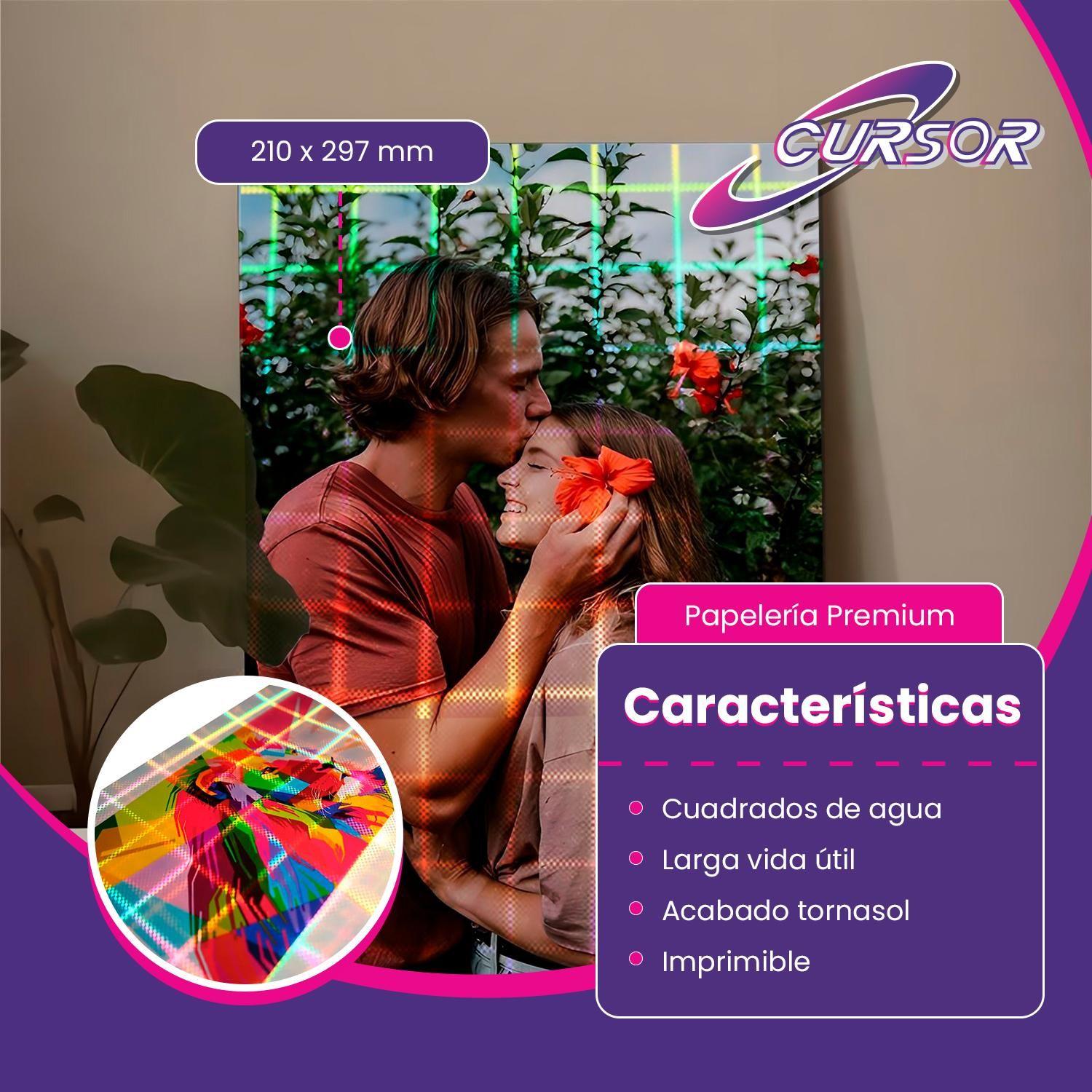 Vinilo Adhesivo Tornasol Cuadrados Agua Imprimible A4 20hjs-3