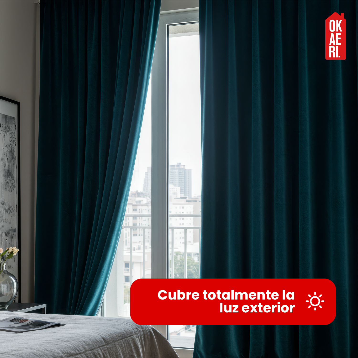 PACK X 2 CORTINA BLACKOUT 100% 140*230CM TEXTURA TERCIOPELO AZUL-6