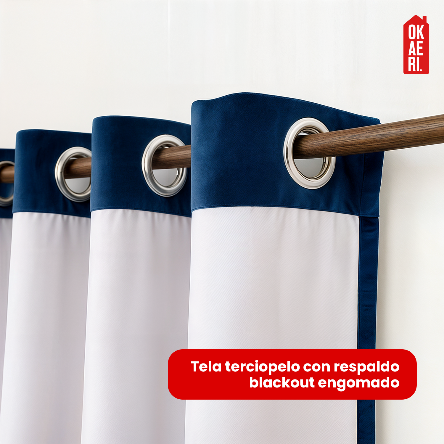 PACK X 2 CORTINA BLACKOUT 100% 140*230CM TEXTURA TERCIOPELO AZUL-7