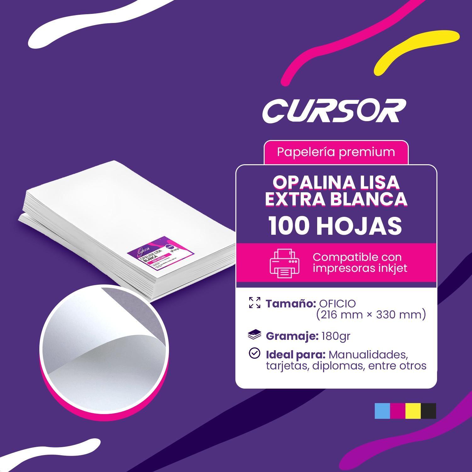 Cartulina Opalina 180 Gr Lisa Extra Blanca Carta 100 Hojas-2