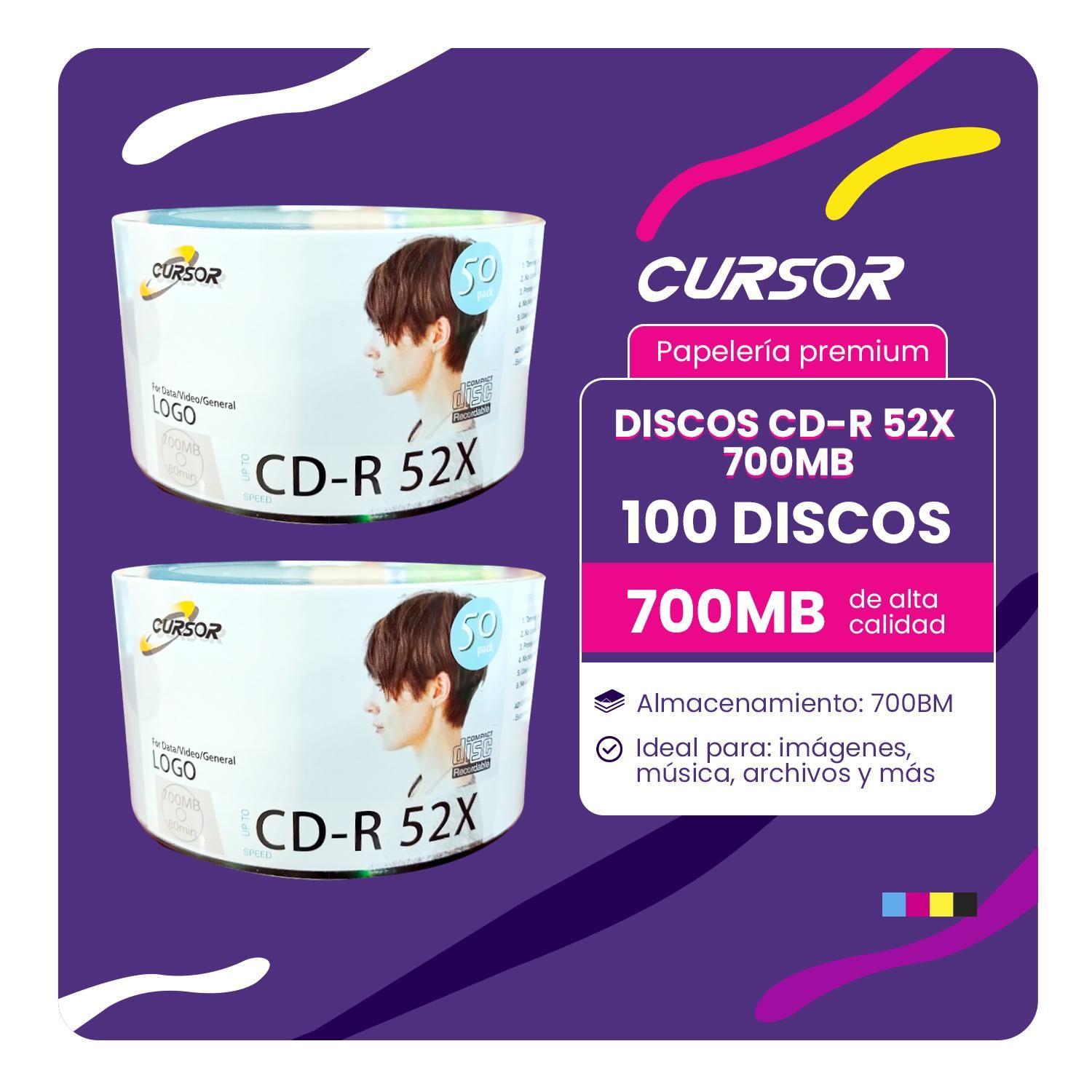 Cd-r 52x700 Mb Logo 2 Packs X 50 Un=100 Un. Cursor-2