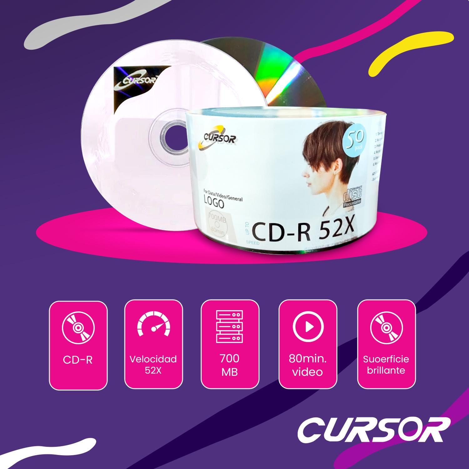 Cd-r 52x700 Mb Logo 2 Packs X 50 Un=100 Un. Cursor-6