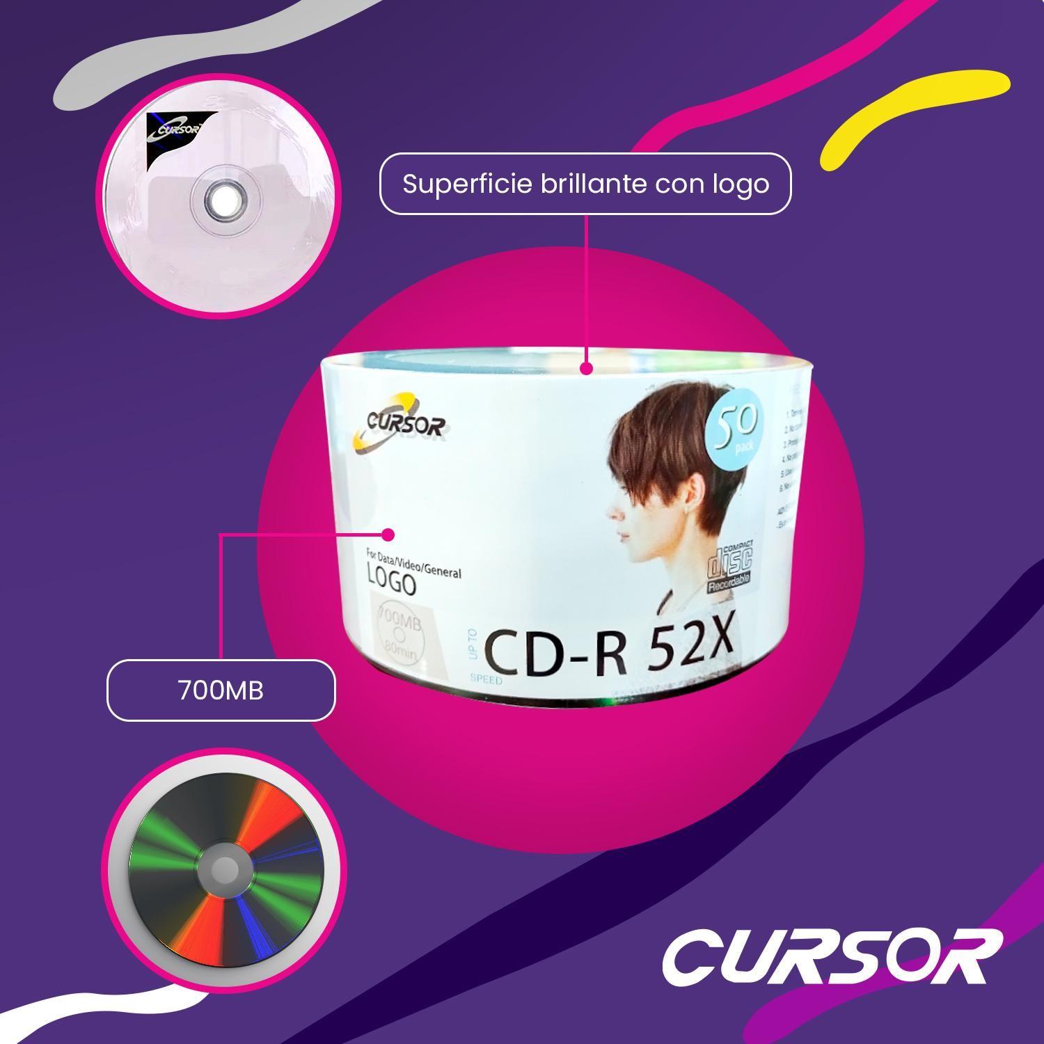 Cd-r 52x700 Mb Logo 2 Packs X 50 Un=100 Un. Cursor-7