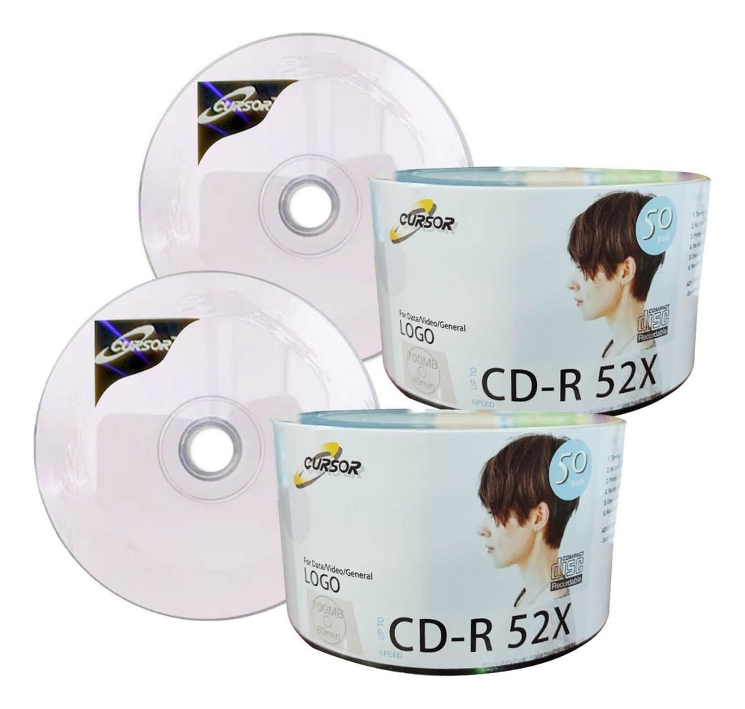 Cd-r 52x700 Mb Logo 2 Packs X 50 Un=100 Un. Cursor-8