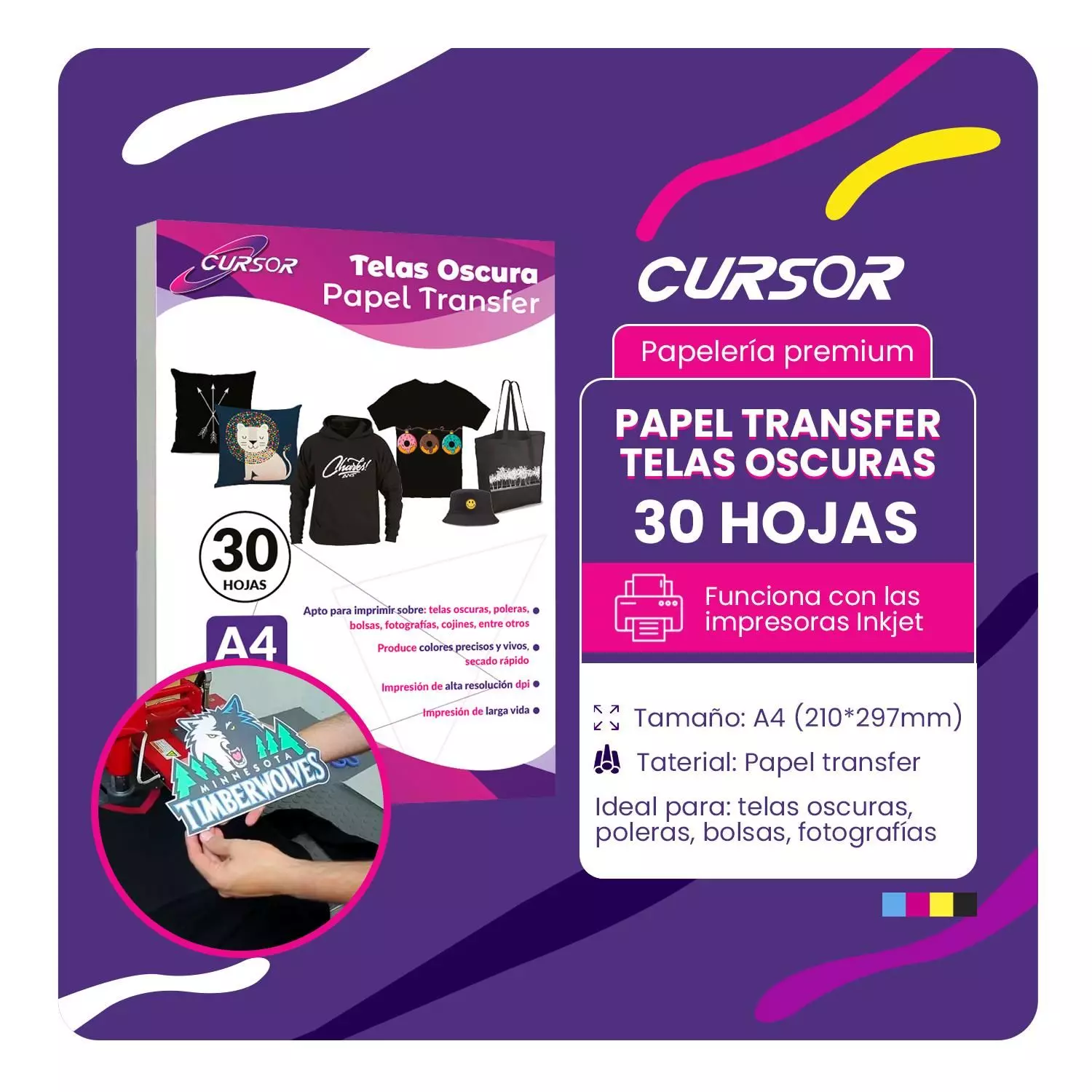 Papel Transfer Premium Telas Oscuras 30hojas-1
