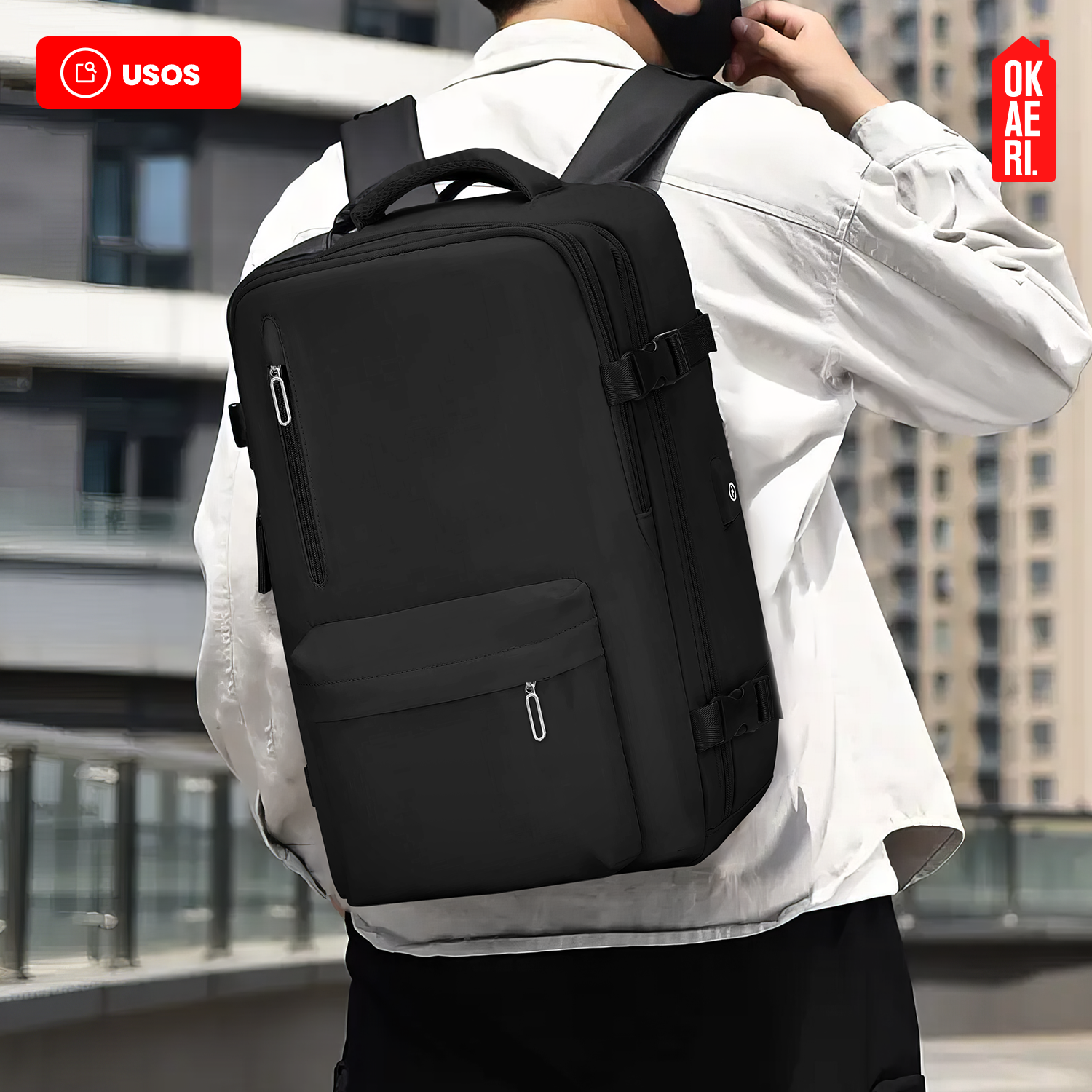 Mochila De Viaje Impermeable Avión Aprobado Capacidad De 40L-8