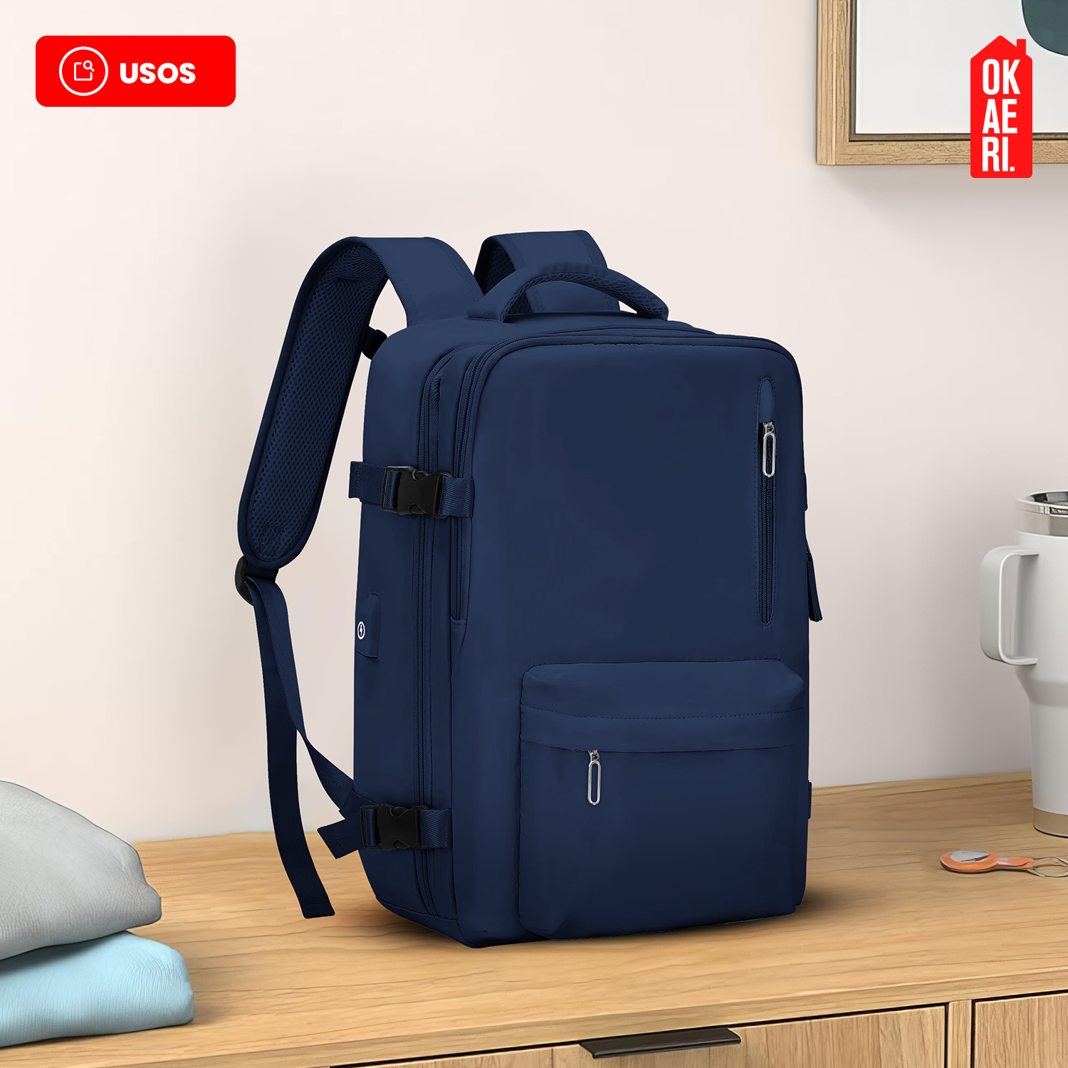 Mochila De Viaje Impermeable Avión Aprobado Capacidad De 40L-9