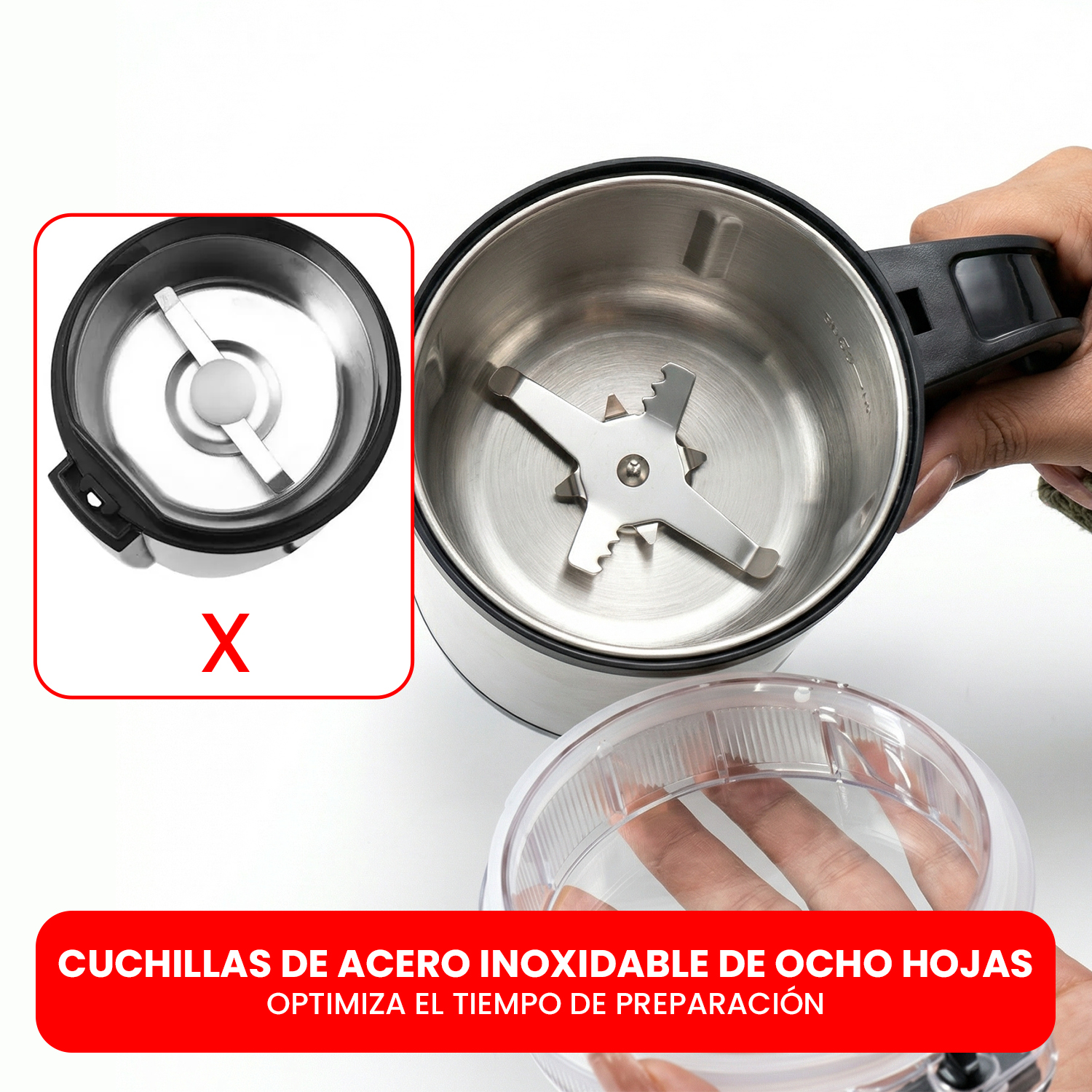 Molinillo Eléctrico Multifuncional 300w Café Granos Semillas Acero-6