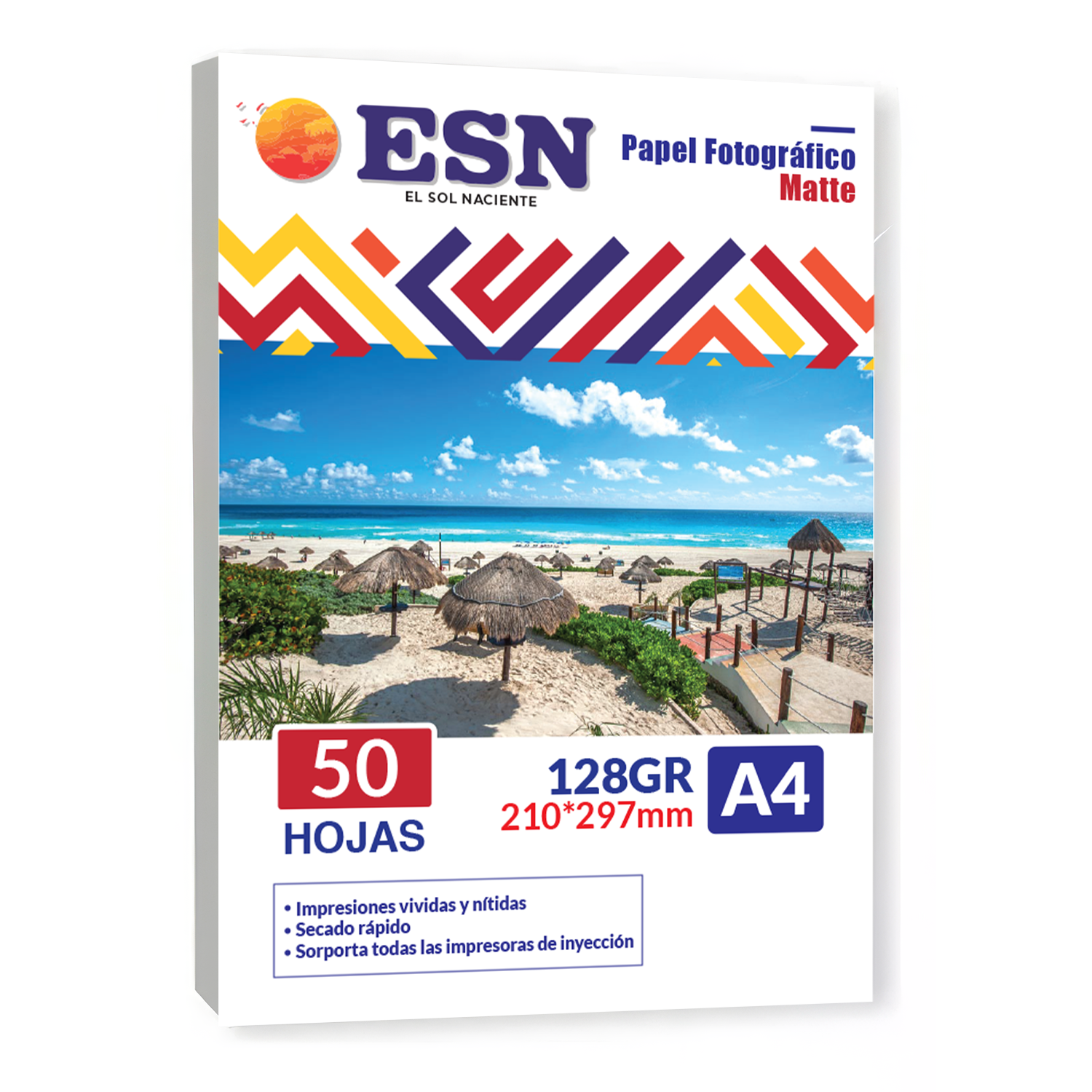 Papel Fotografico Matte Sin Brillo A4 128gramos 50 Hojas Esn-0