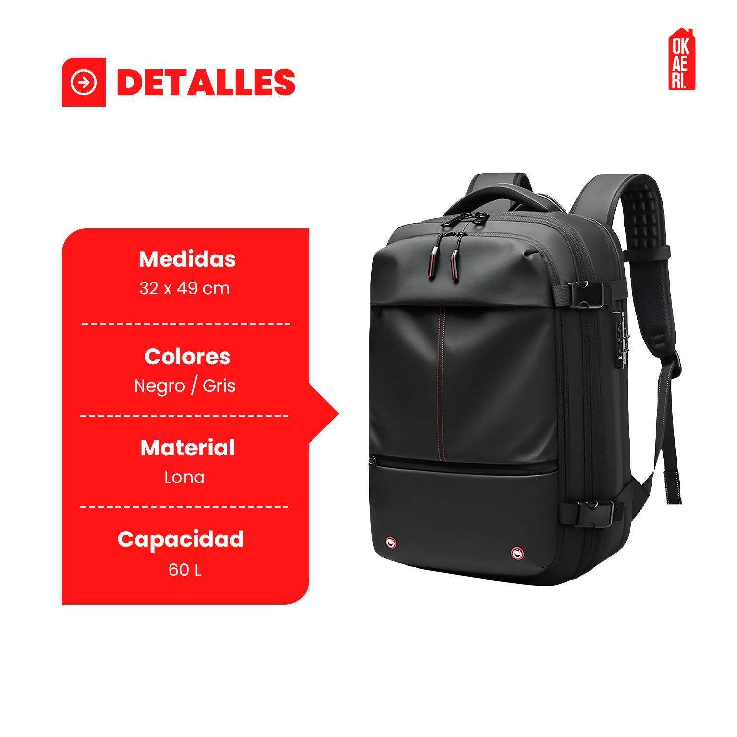 Mochila De Viaje Avion Expandible Impermeable Viral Tik Tok Diseño De La Tela Liso-3