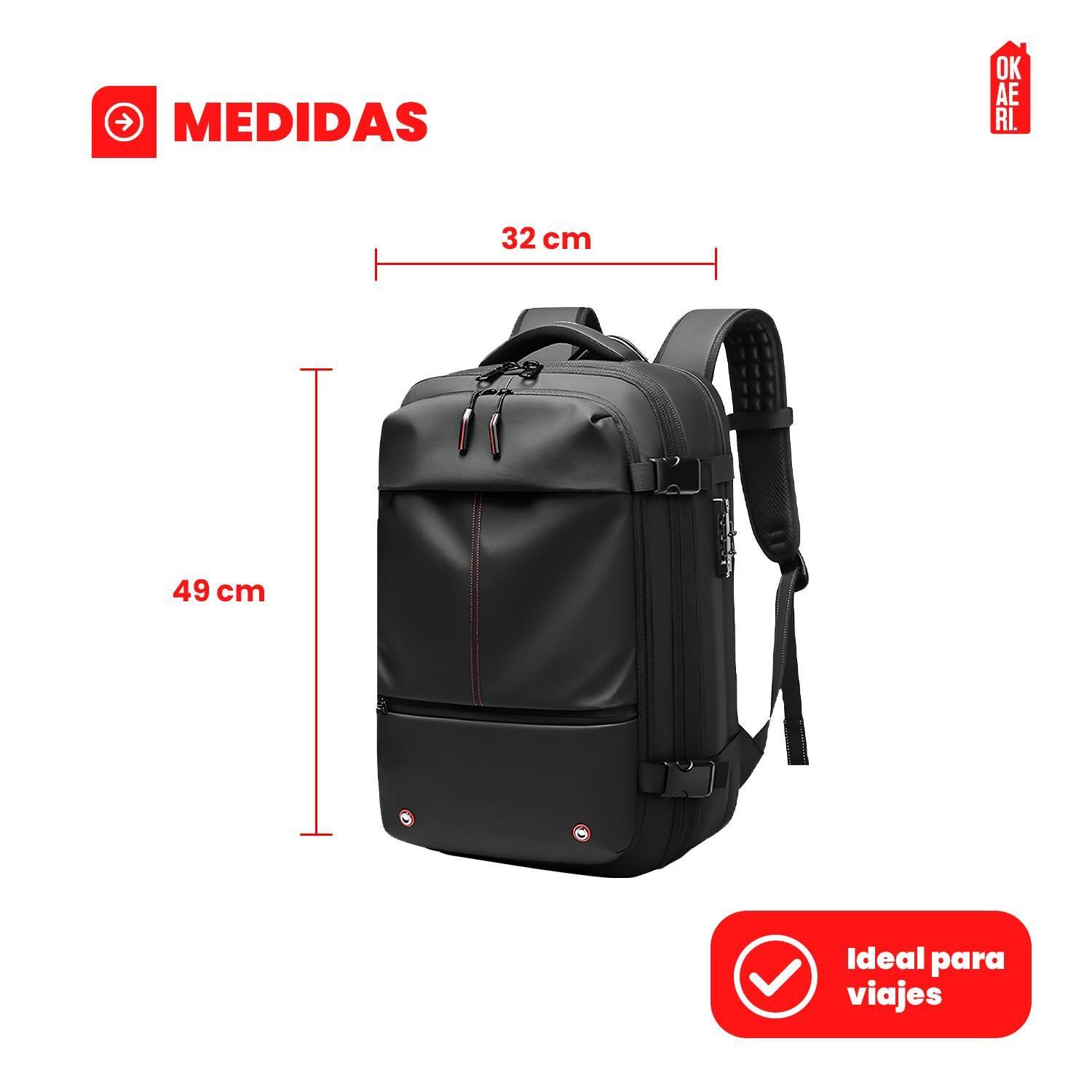 Mochila De Viaje Avion Expandible Impermeable Viral Tik Tok Diseño De La Tela Liso-4