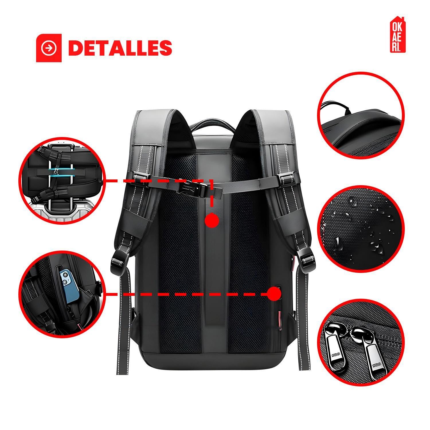 Mochila De Viaje Avion Expandible Impermeable Viral Tik Tok Diseño De La Tela Liso-8