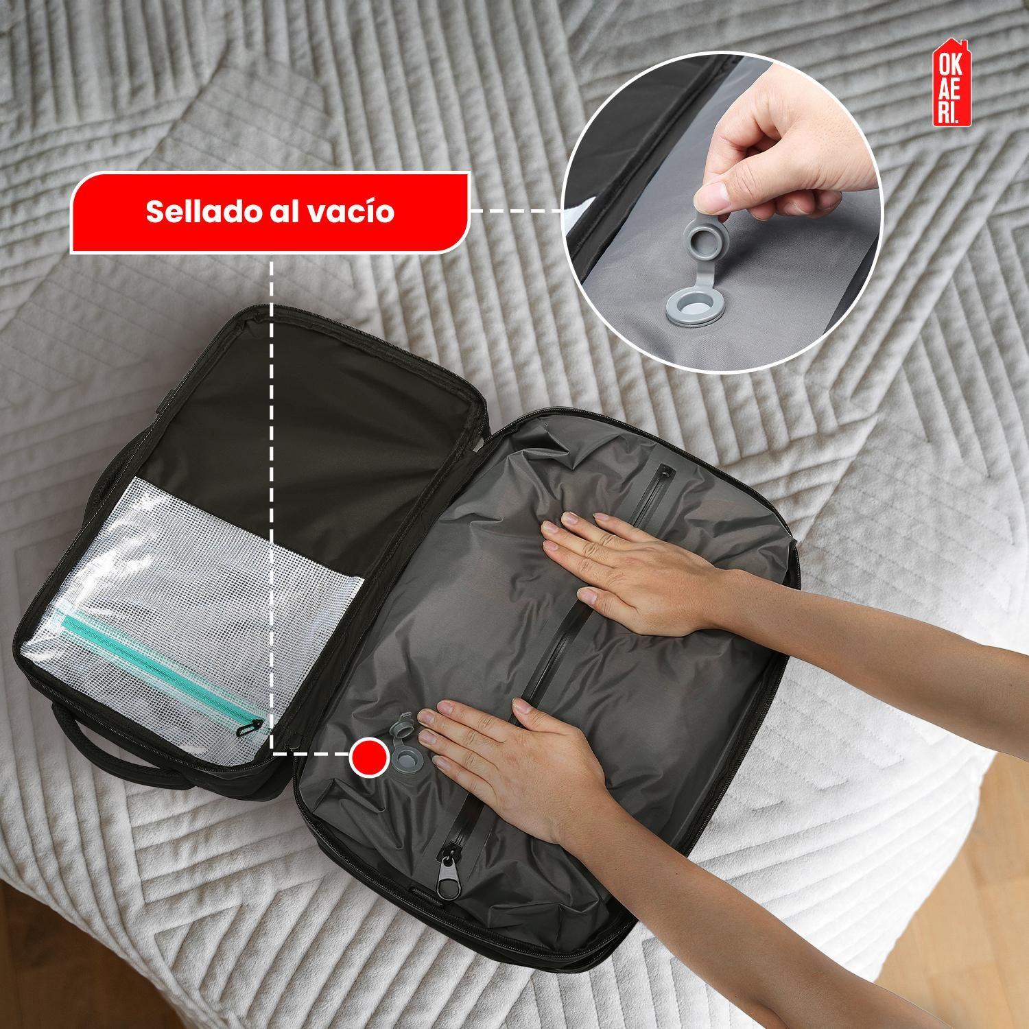Mochila De Viaje Avion Expandible Impermeable Viral Tik Tok Diseño De La Tela Liso-9