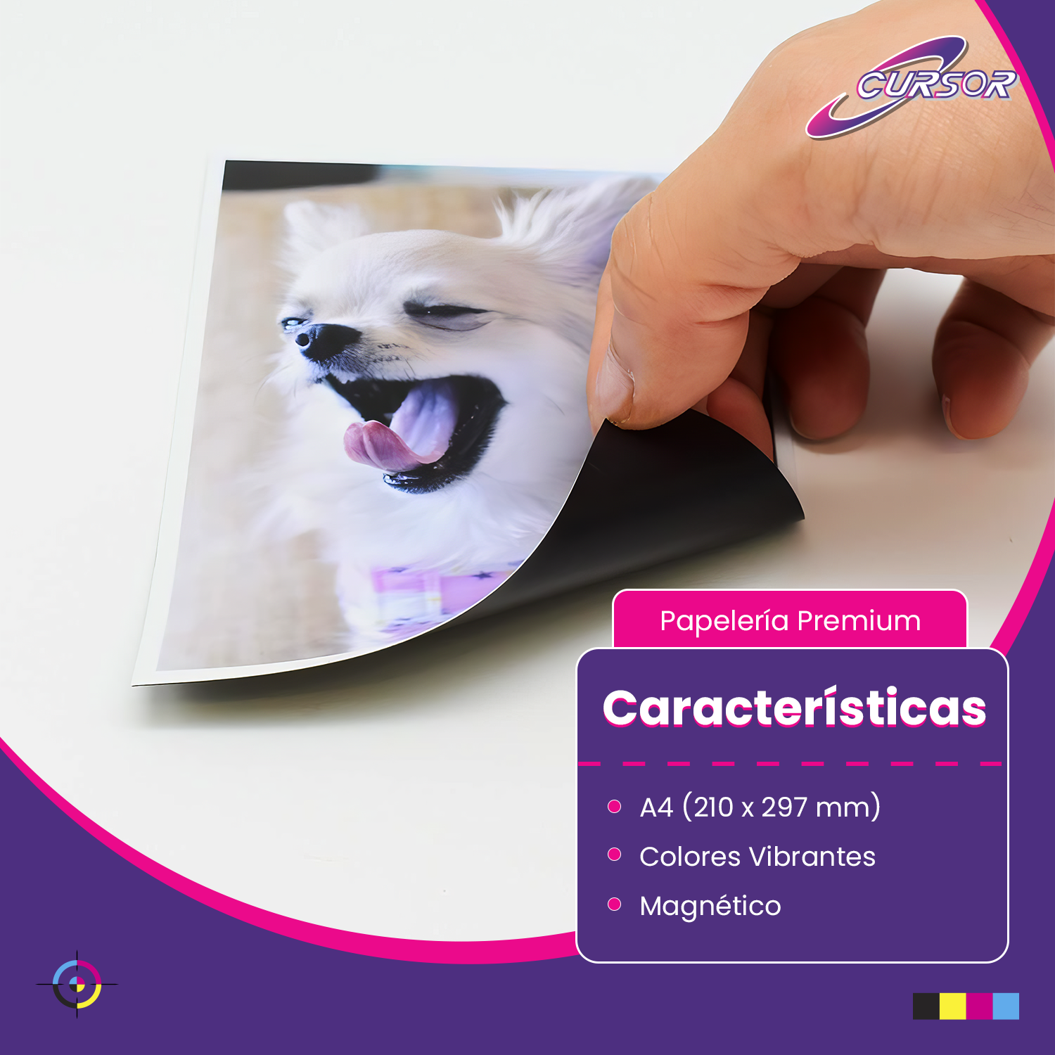 Papel Fotográfico Glossy Magnético Imántado 5hojas A4 Cursor-2