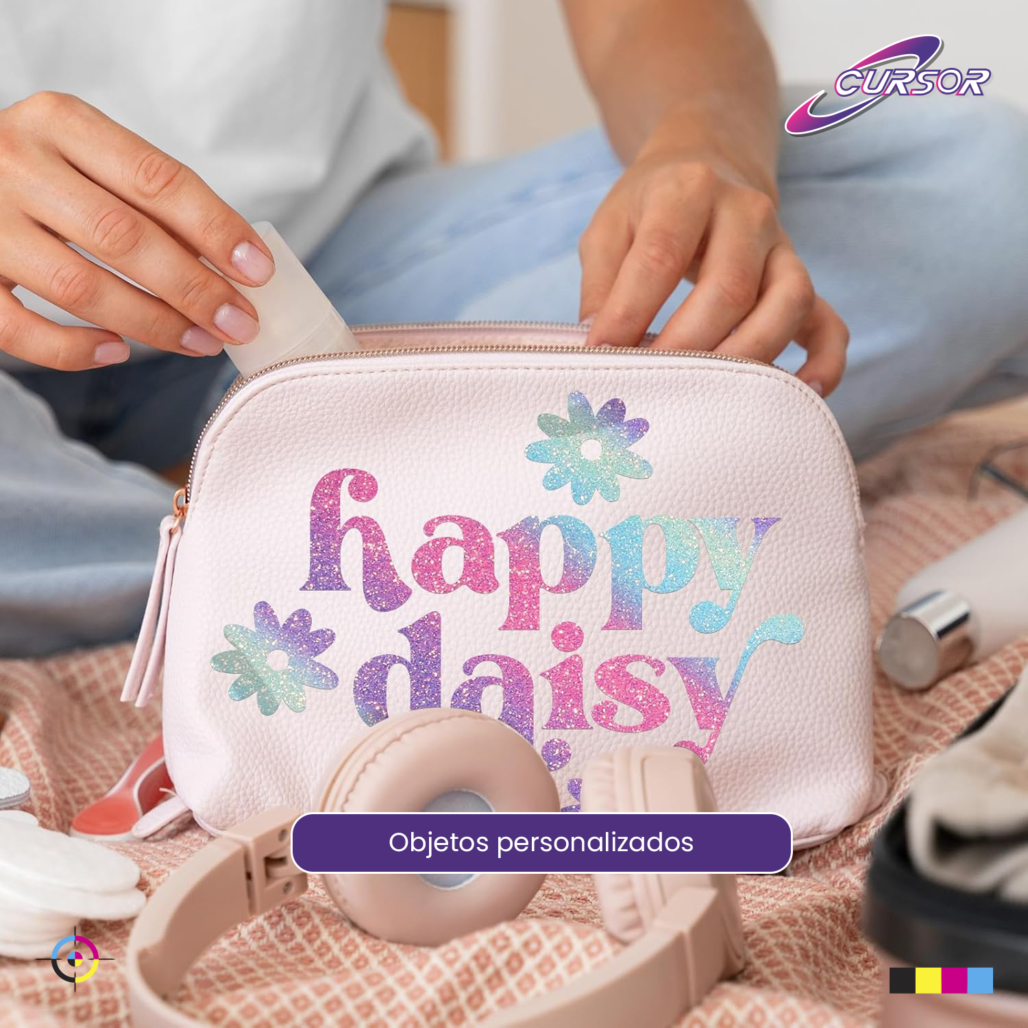 Vinilo Pu Glitter Blanco Arcoiris 50 Cm X 1 Mt Blanco Cursor-4