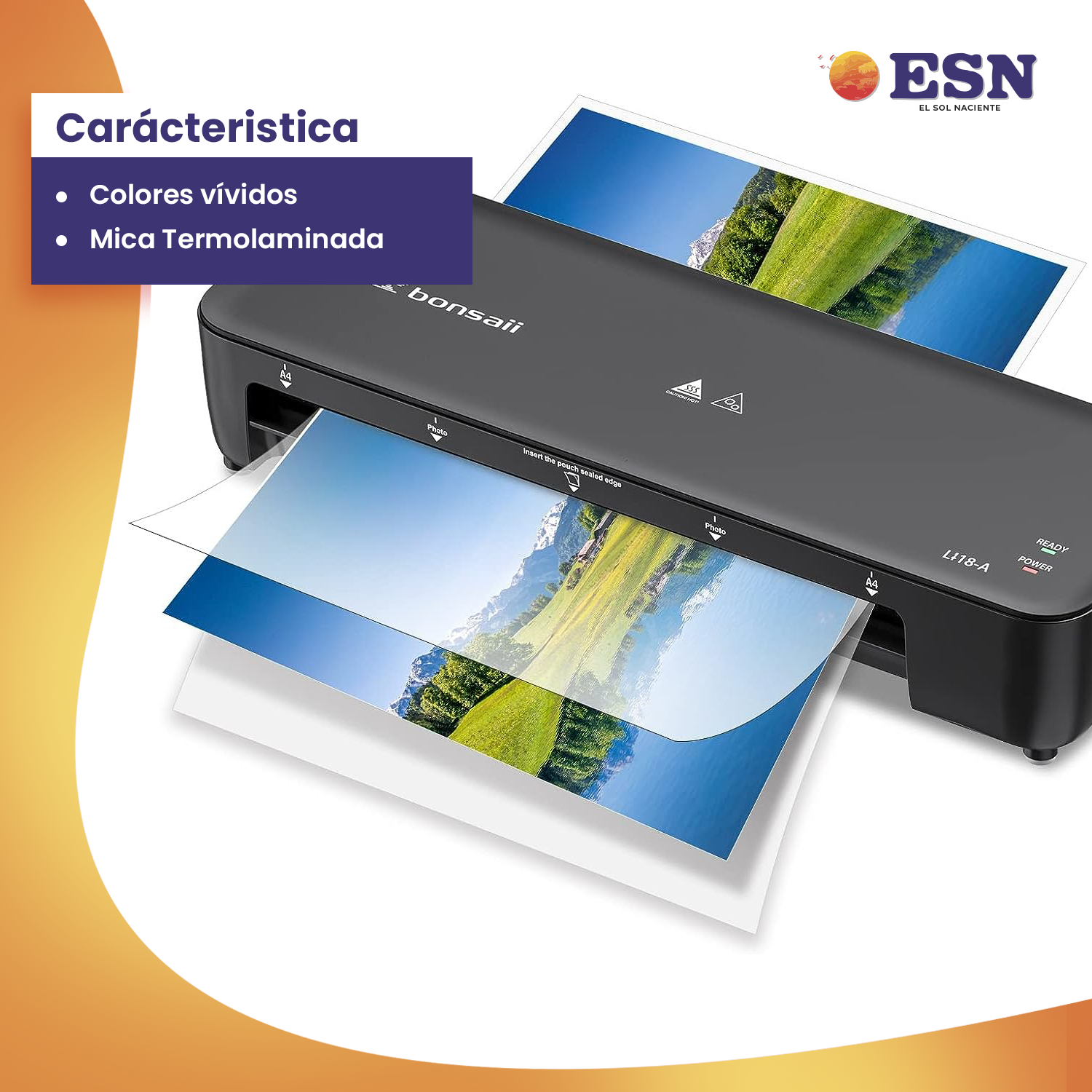 MICA PARA TERMOLAMINADORA PLASTIFICADORA 125 MIC 229X292 MM 100H CARTA ESN-2