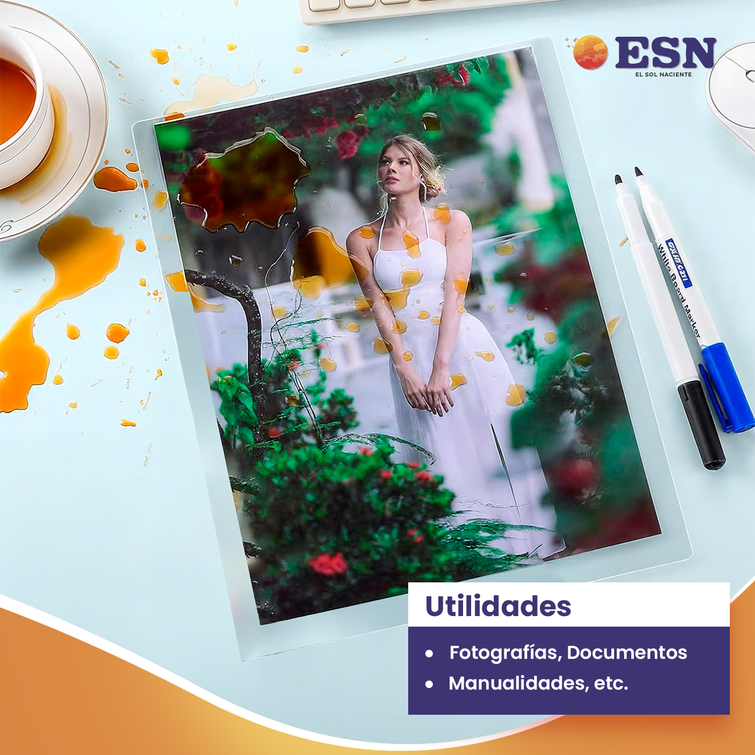 MICA PARA TERMOLAMINADORA PLASTIFICADORA 125 MIC 229X292 MM 100H CARTA ESN-3