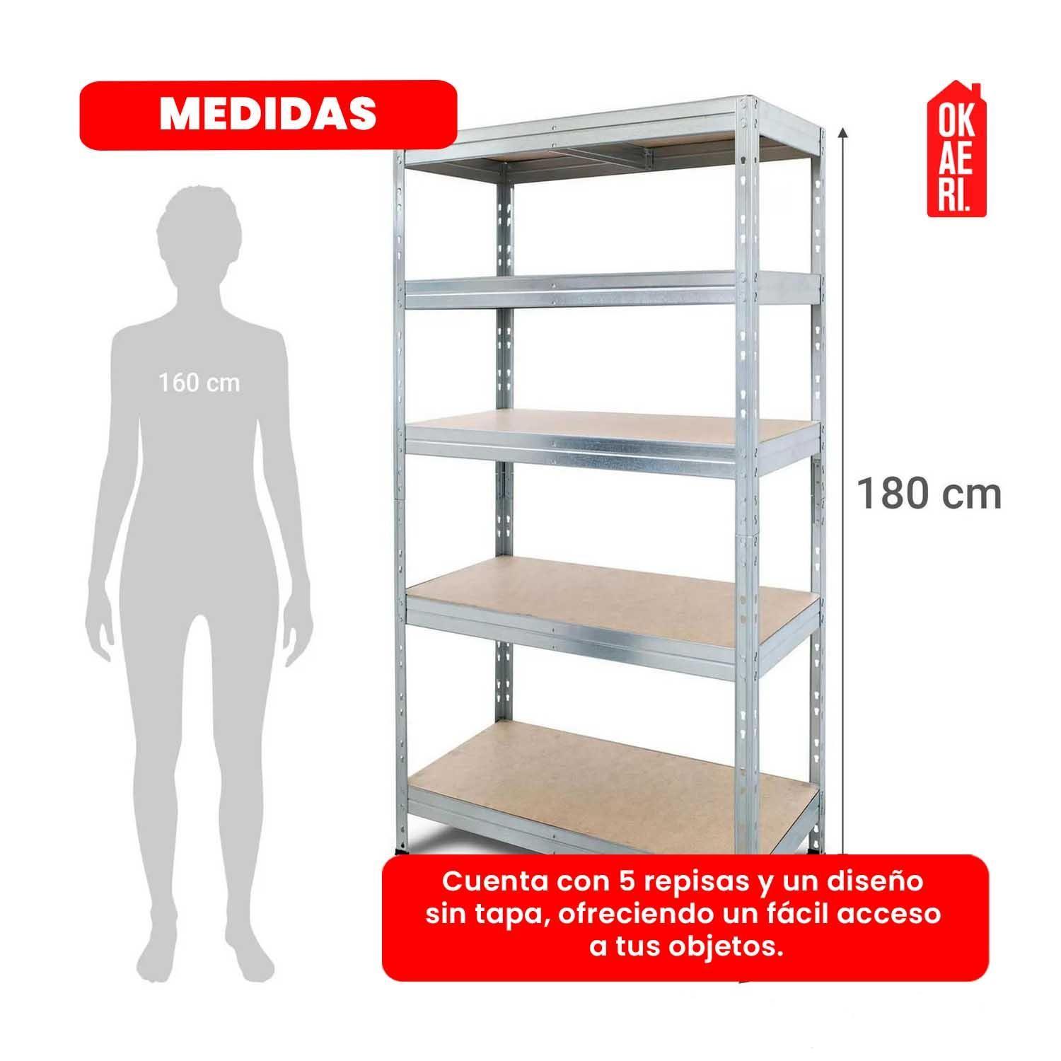 Estante Metalico 5 Niveles Rack Organizador Acero Multiuso-3