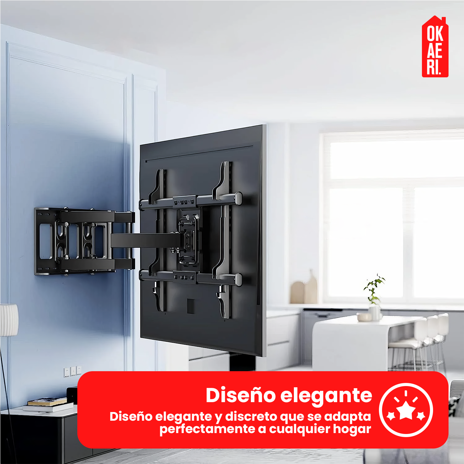 Soporte Tv Brazo Doble 180 Grados 45-80 Pulgadas Extendible Negro-9