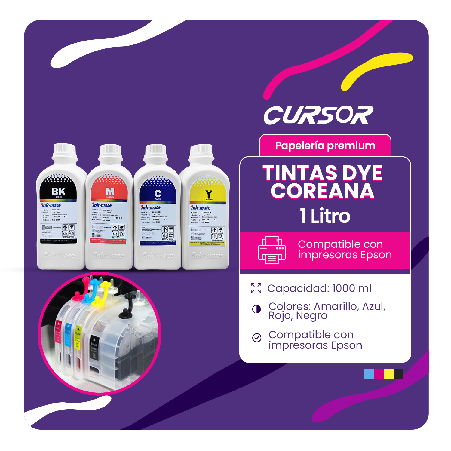 Tinta Dye Coreana Alternativa 1 Litro Colores Enviograx3-2