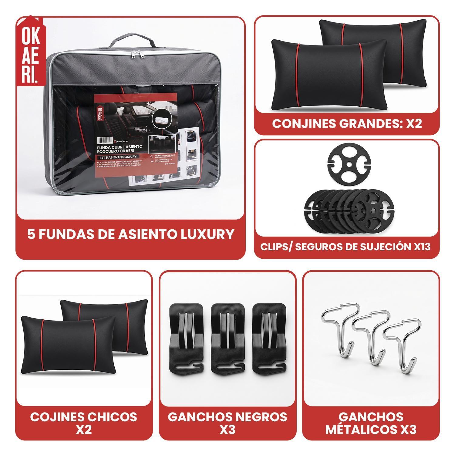 Funda Cubre Asiento Ecocuero – Set 5 Asientos Luxury OKAERI-2