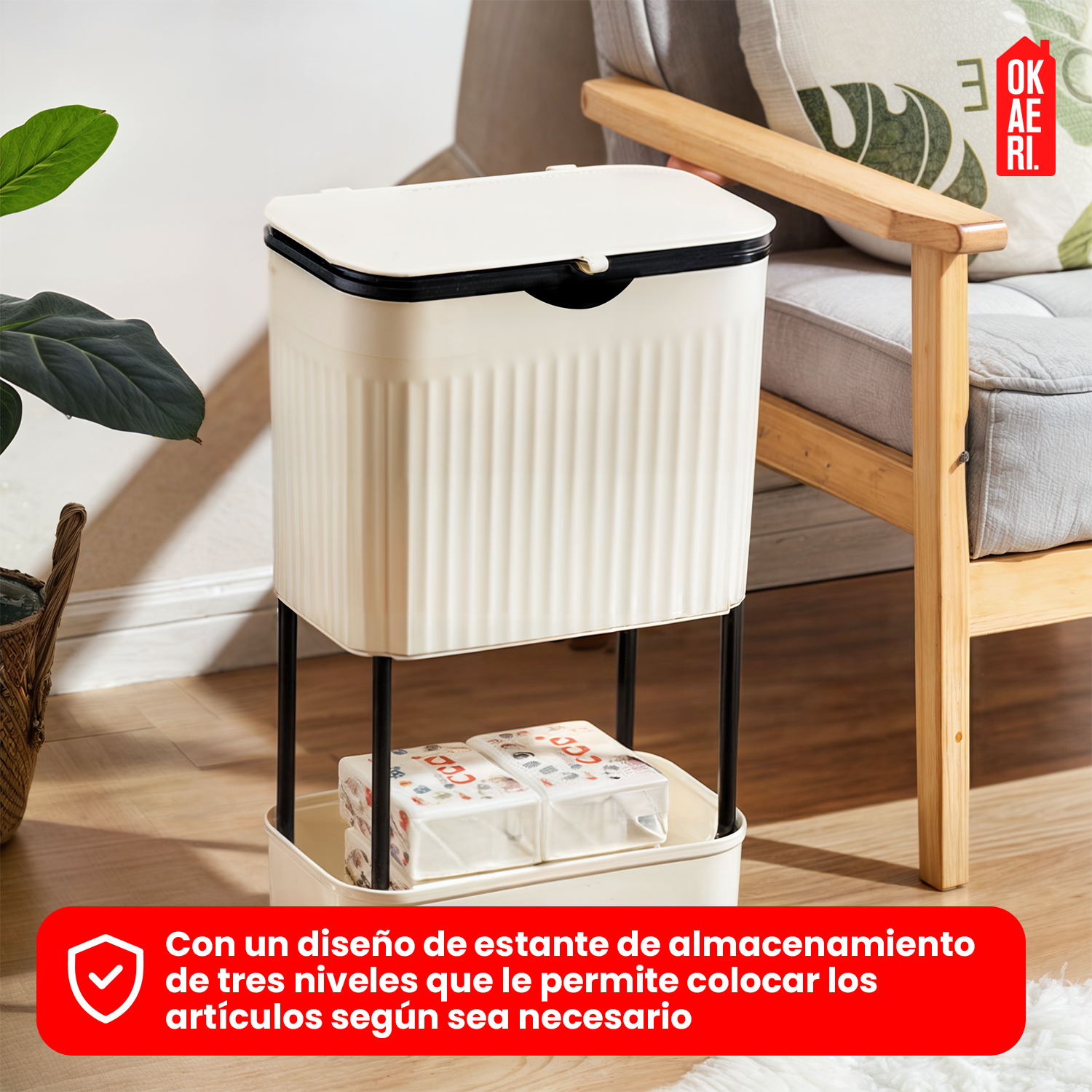 ESTANTE DE ALMACENAMIENTO CONTENEDOR CON REPISA Y RUEDAS-3