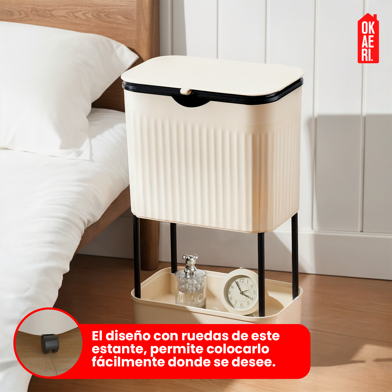 ESTANTE DE ALMACENAMIENTO CONTENEDOR CON REPISA Y RUEDAS-6