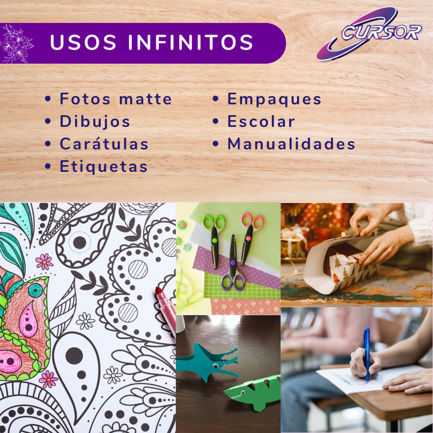 Papel Opalina 120g Cursor Carta 100 H Blanco Delgada Lisa-3